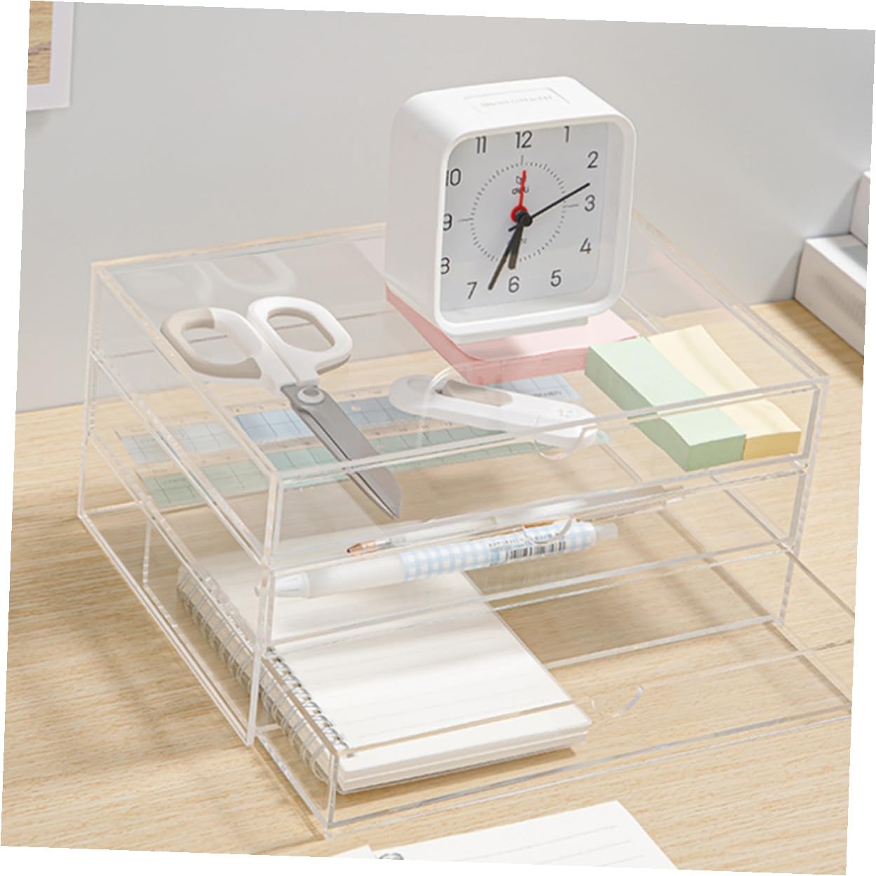 Organizer da Scrivania con Trasparente in Acrilico Spesso Contenitore Multi Cosmetici Gioielli e Accessori Scatola Portaoggetti per Trucco e Piccoli Oggetti
