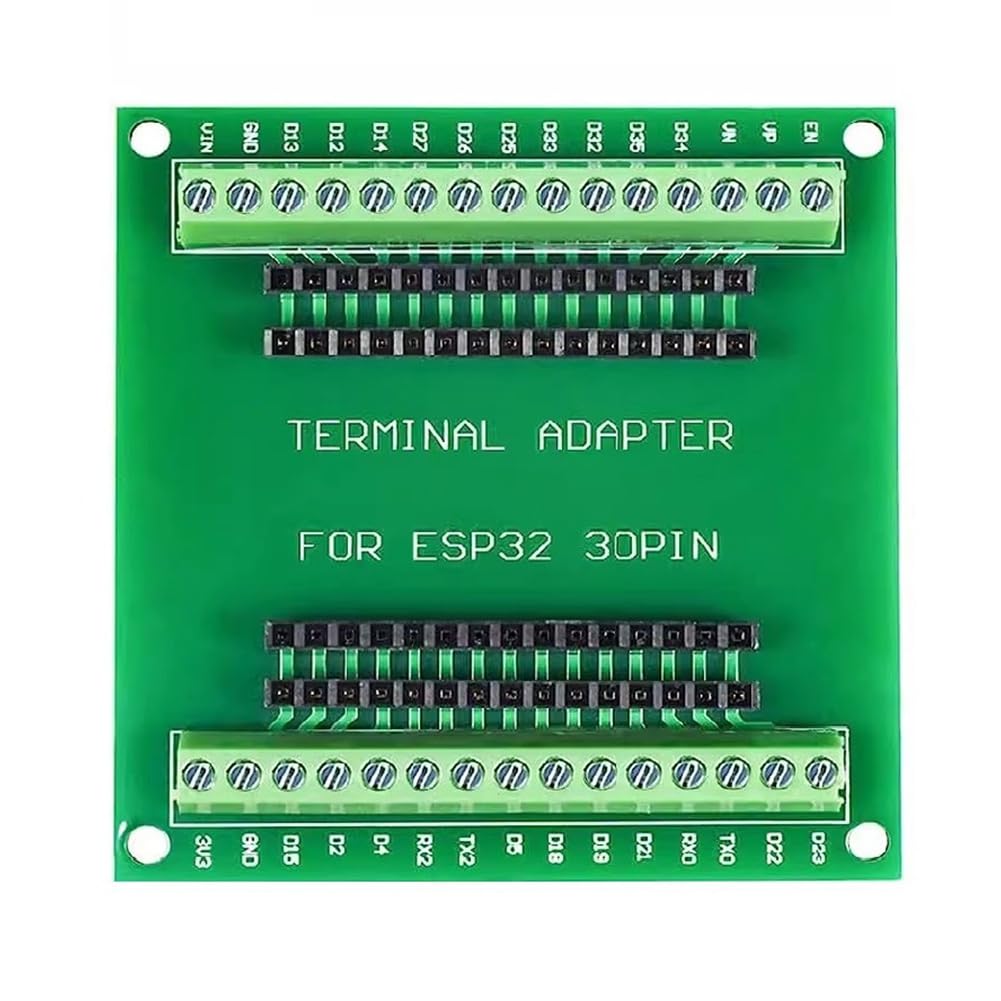 Lizusidtsy ESP32 Expansion Board 30Pin GPIO Breakout Board Compatible with 30 Pins ESP32 Development Board, Green, 500434985