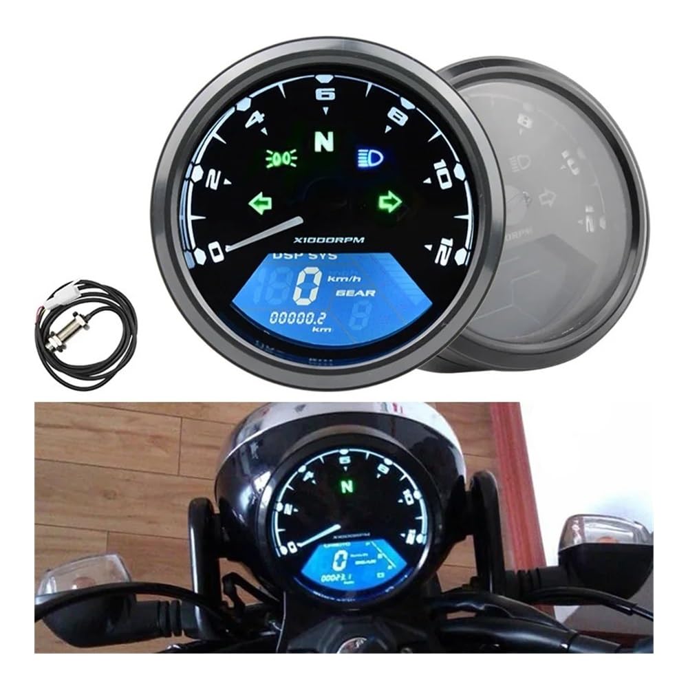 Contagiri contachilometri Contagiri Impermeabile A LED Per Motociclette, Accessori Per Modifiche Auto, Contachilometri, Tachimetro Per Cilindri Da 1 A 4