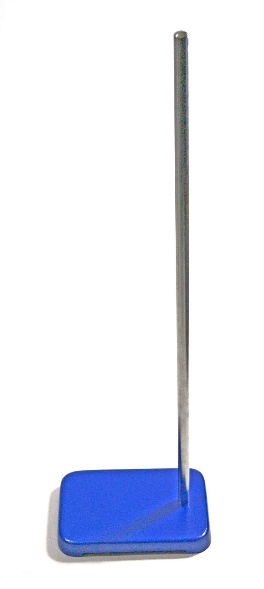 Eisco Labs - Set di base rettangolare per storta, base da 15,2 x 10,2 cm, asta da 50,3 cm, acciaio resistente alla corrosione, diametro asta 12 mm