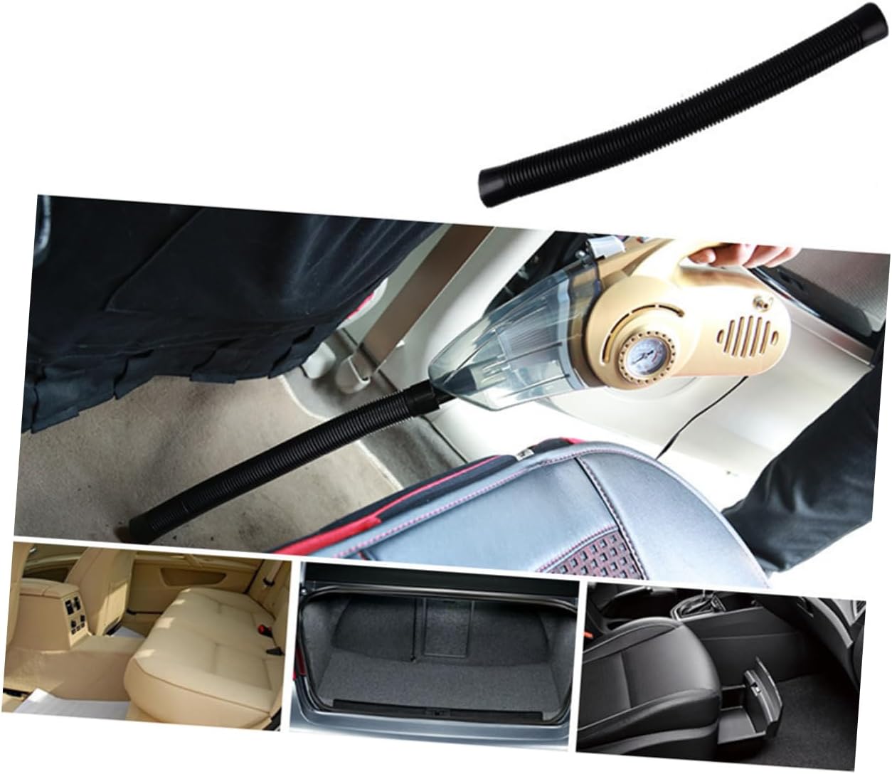 12v Wet Dry Car Vacuum Cleaner with Strong and Led Light Portable Handheld Auto Duster for Quick Liquid and Debris Removal Vehicles Gold