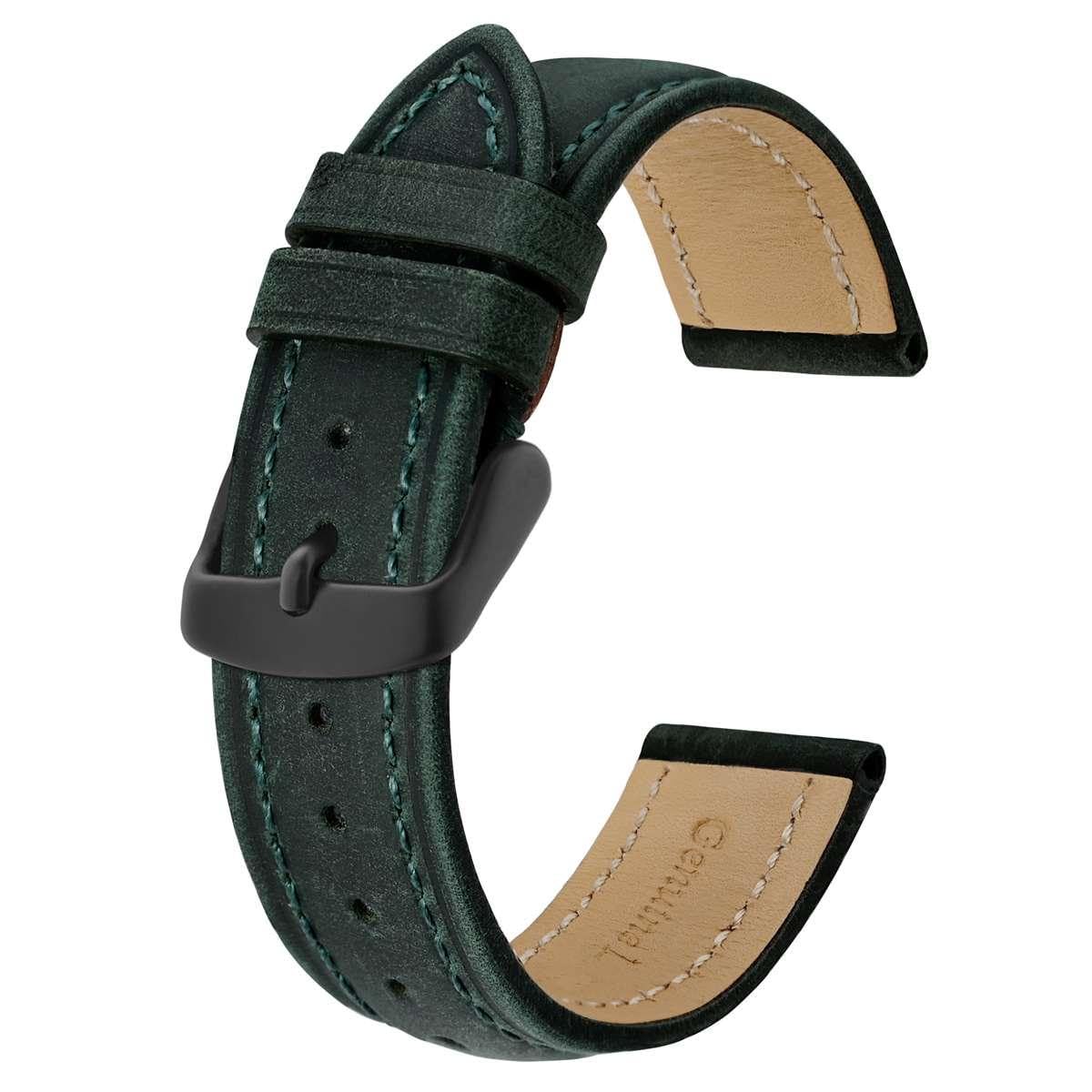 Correa de reloj de cuero genuino 18mm 19mm 20mm 21mm 22mm 23mm 24mm pulsera de repuesto para hombres y mujeres