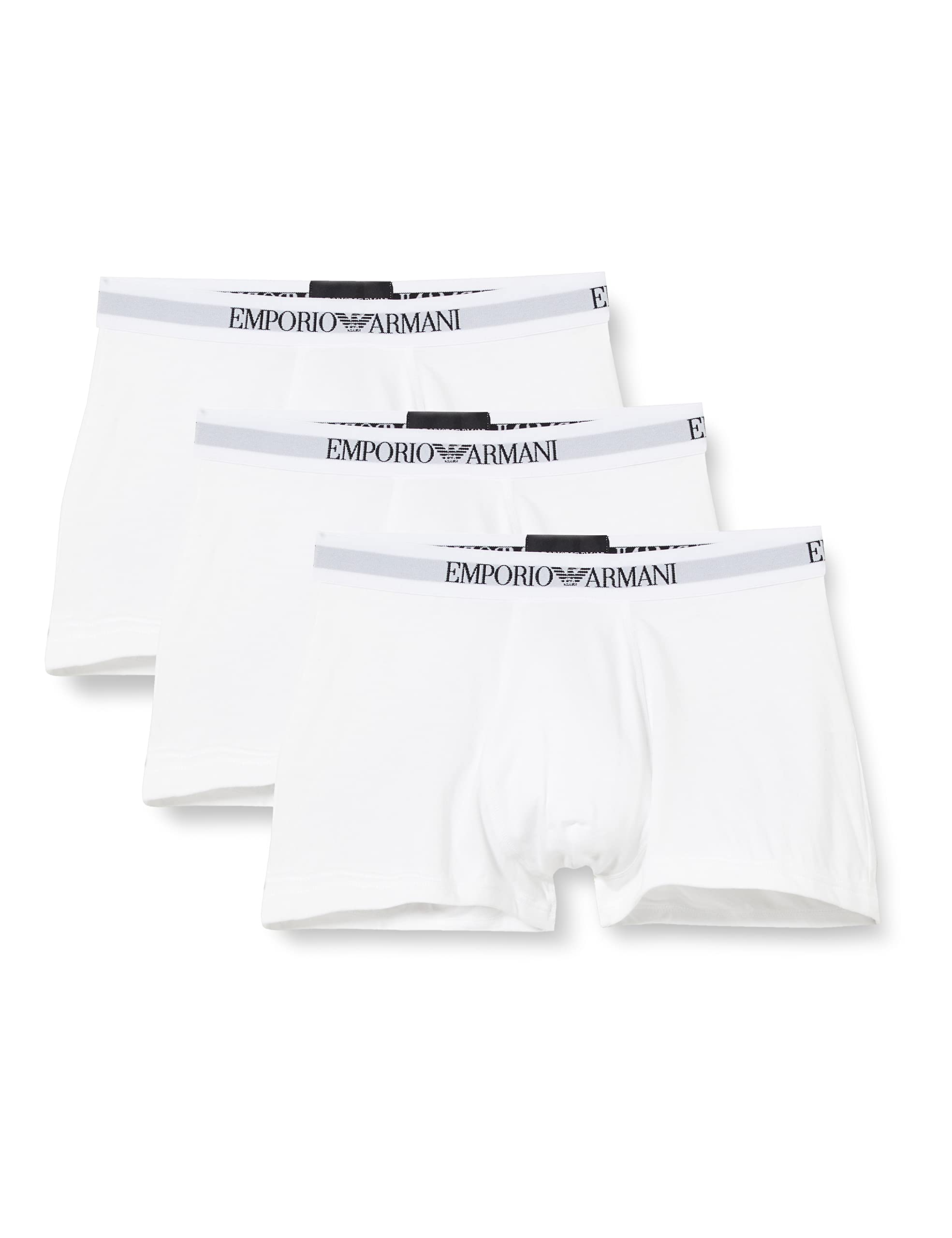 Emporio Armani Men's Official Store Three-Pack Of Pure Cotton Basic Boxer Briefs White