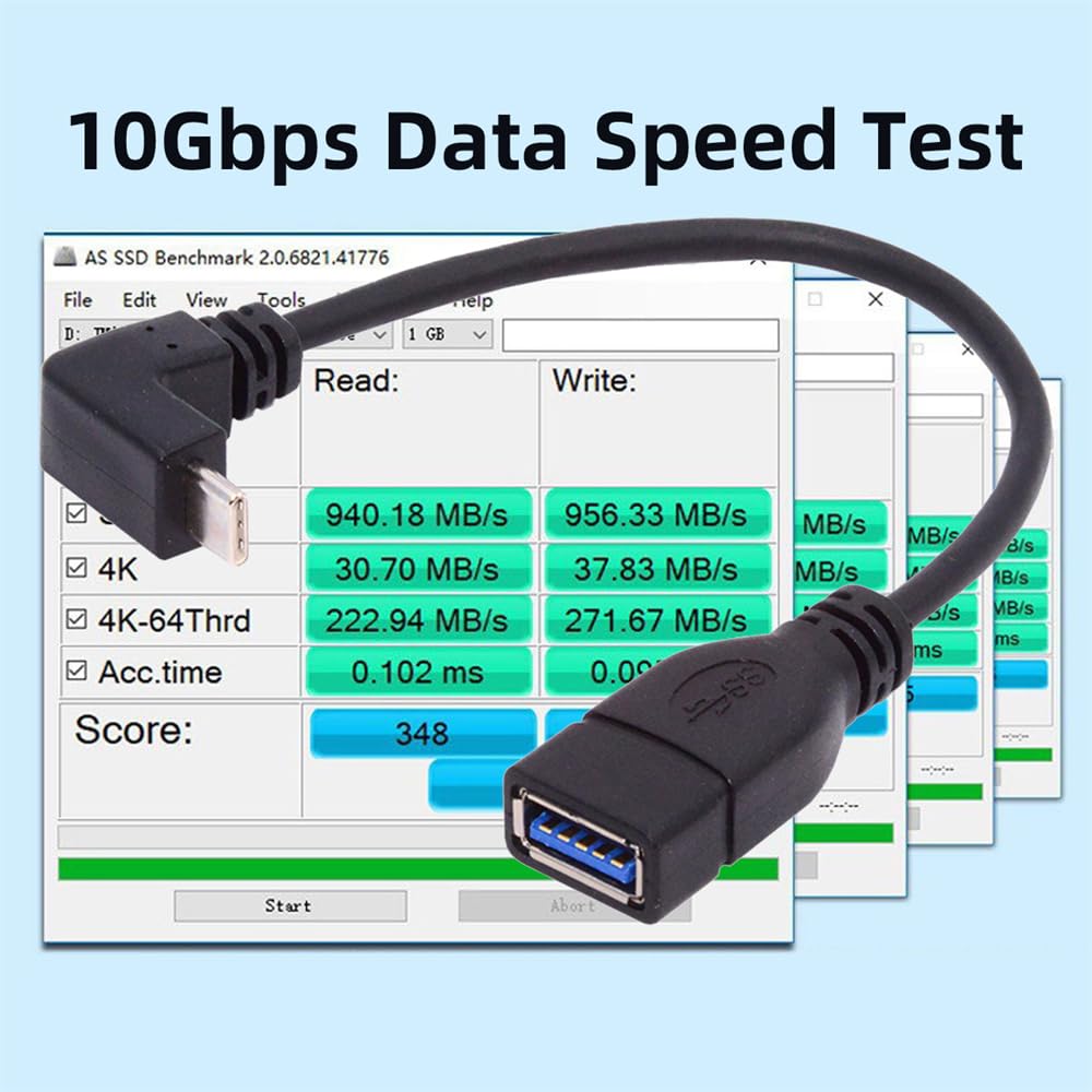 USB-C USB 3.1 typ C męski na USB 3.0-A żeński 10 Gb/s OTG kabel zasilający do transmisji danych w górę w dół pod kątem