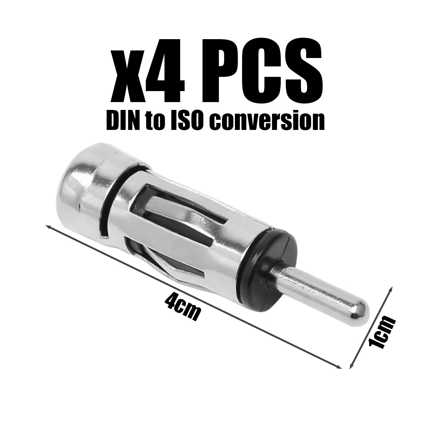Adattatore per Antenna per Auto da 4 Pezzi, Connettore per Auto, Ricevitore Audio, Connettore Radio, Adatto A Tutti I Veicoli.