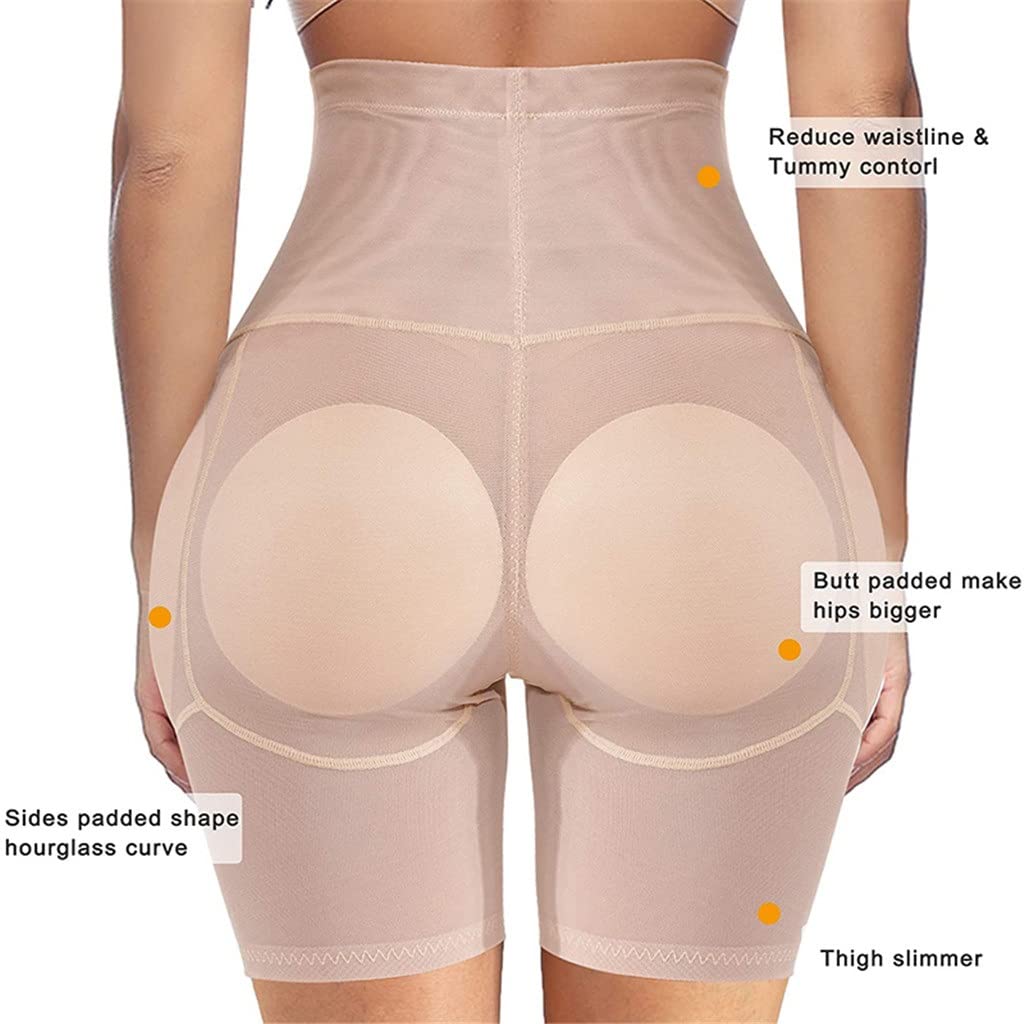 MMRTDJDR Wyściełana bielizna biodrowa Bezszwowa bielizna damska Majtki modelują Body Butt Lifter Wysoki pas treningowy do talii