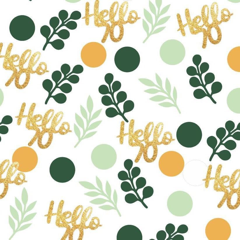 Happy 70th Birthday Confetti 70th Anniversary Glitter Foil Seventy Table Decoration Sequins for 70 Years Birthday Table Confetti Party Decoration Gold Green