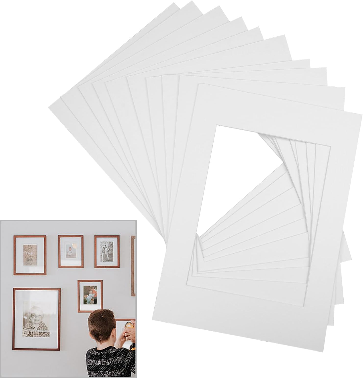 Passe-Partout 60x90 cm - Ouverture photo 50x80 cm - Blanc - Pour cadres et photos