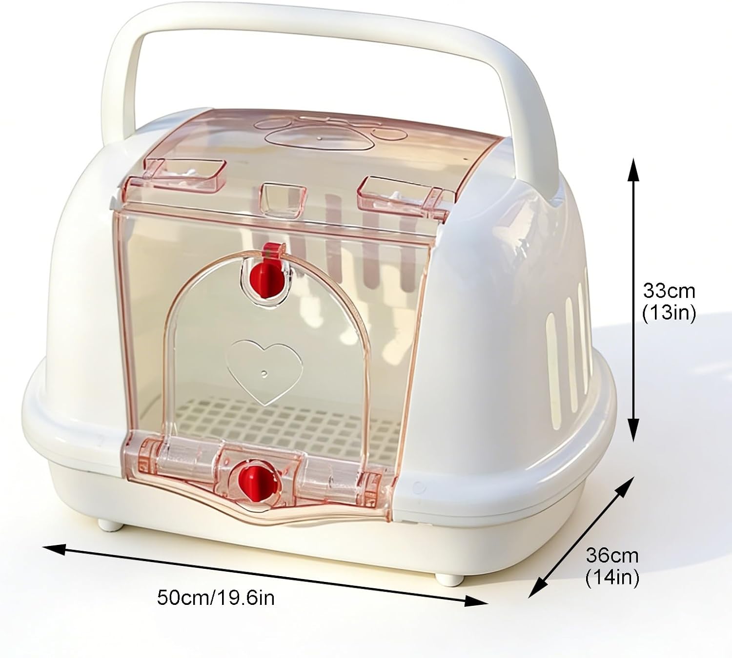 Outdoor Cat Cage, Plastic Ca Cage with Divider Panel, Dog Kennel Pet Travel Carrier Breathable for Cat Kitten Dog Indoor Outdoor(Yellow)