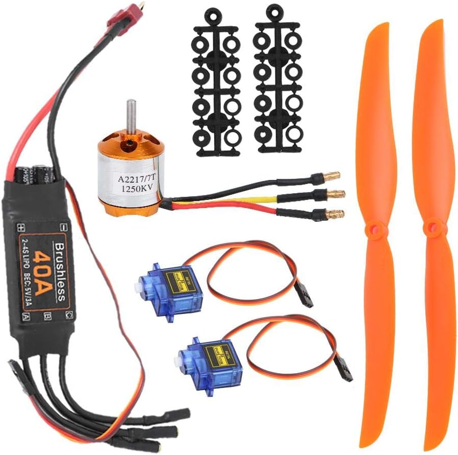 Vbest life A2217 1250KV Brushless Motor 40A ESC SG90 9G Micro 8060 Propeller 4-in-1 RC Fixed-Wing Aircraft Helicopter Accessories Set