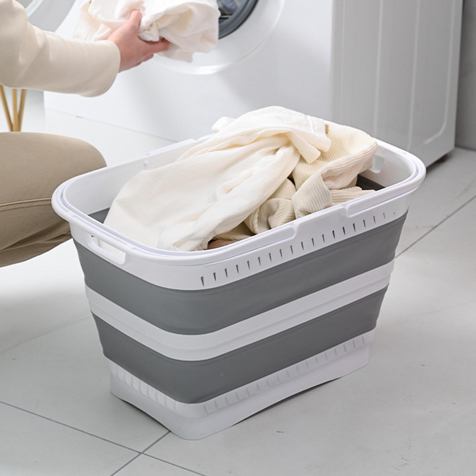 Wäschesammler 26 Liter Mit Griffen, Erhöhter Organizer