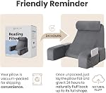 ENITYA Reading Pillow for Sitting in Bed Adult, Back Pillow for Bed Sitting up, Backrest Cushion, Lounging/Reading/Gaming/Resting/Watching TV, Bedrest, Couch or Floor, Medium 19"(Grey) | Back Pillow for Bed Sitting Up/Watching TV/Nursing/Recovery/Gam