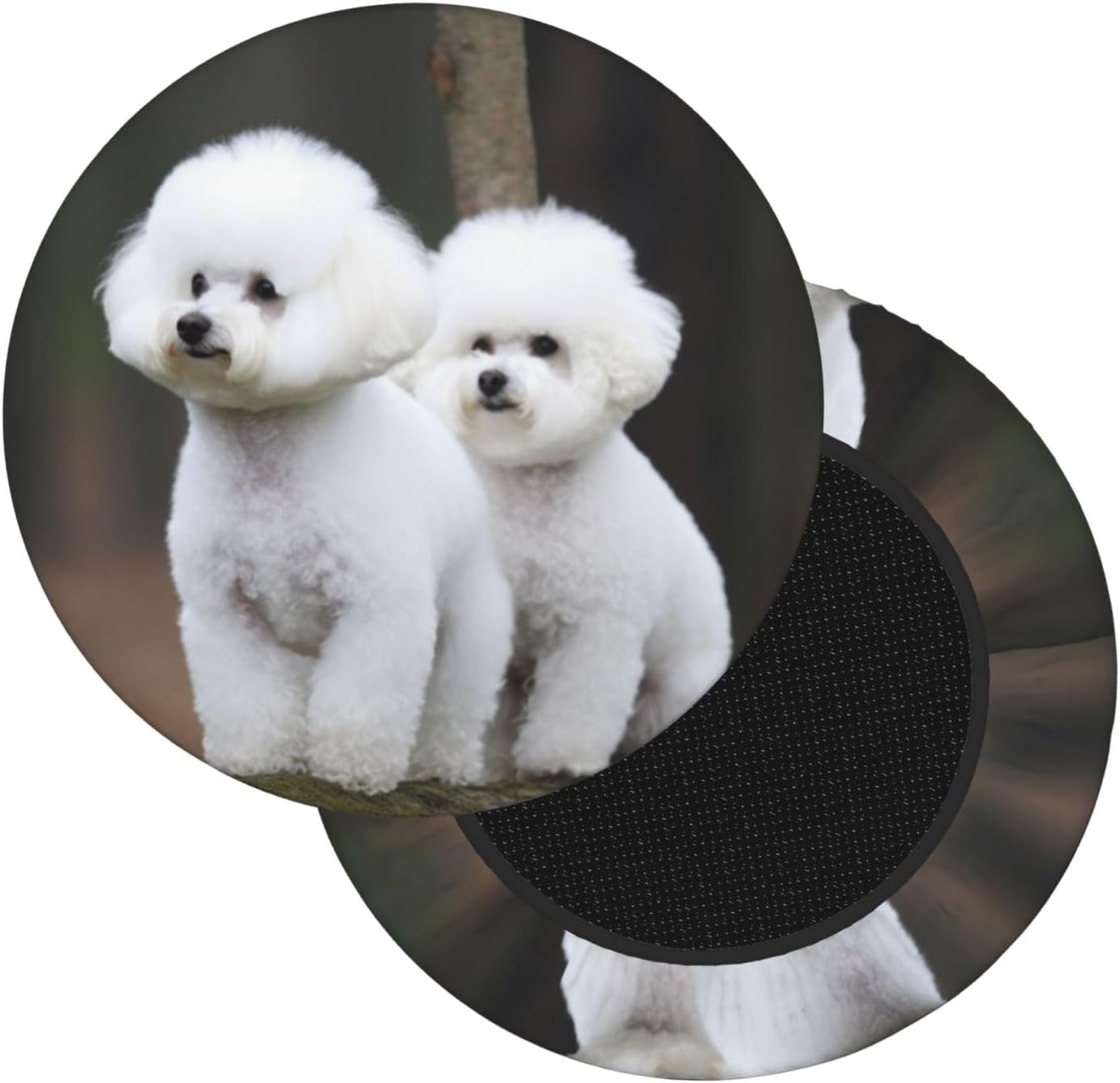 Bar Stool Cover Round Elastic Stool Cushion Covers Bichon Frise Bar Chair Cover Washable Stool Cushion Slipcover Stretch Stool Seat Covers for 12-14 Inch Chair