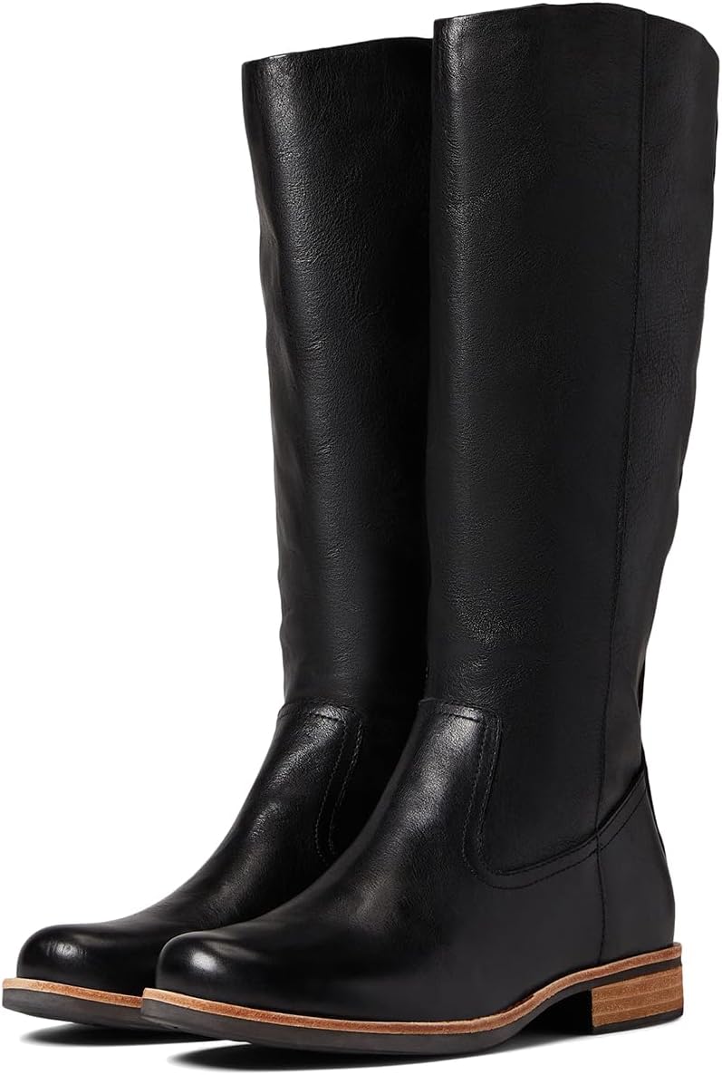 LEHOOR Women Low Flat Heel Western Boots Wide Calf Round Toe Cowboy Knee High Boots Zipper Suede Chunky Stacked Heel Burnished Cowgirl Boots Slouchy Long Riding Boot Fall Winter Comfort 4-11 M US