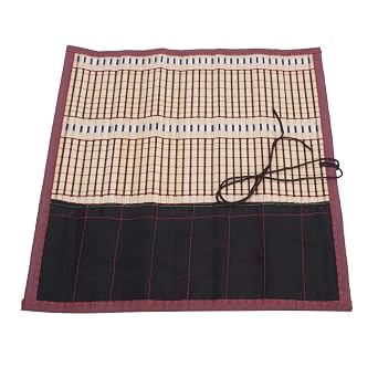 Breathable and Light Weight, Bamboo Calligraphy Paintbrush Holder, Art Brush Roll-Up Bag, Art Supplies