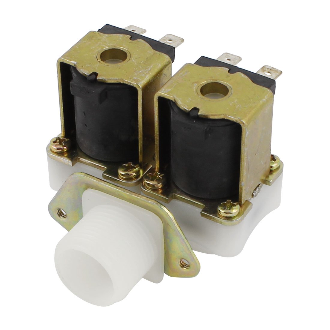 Électrovanne eau G3/4 DC 12V à 1 entrée et 2 sorties pour machine à laver