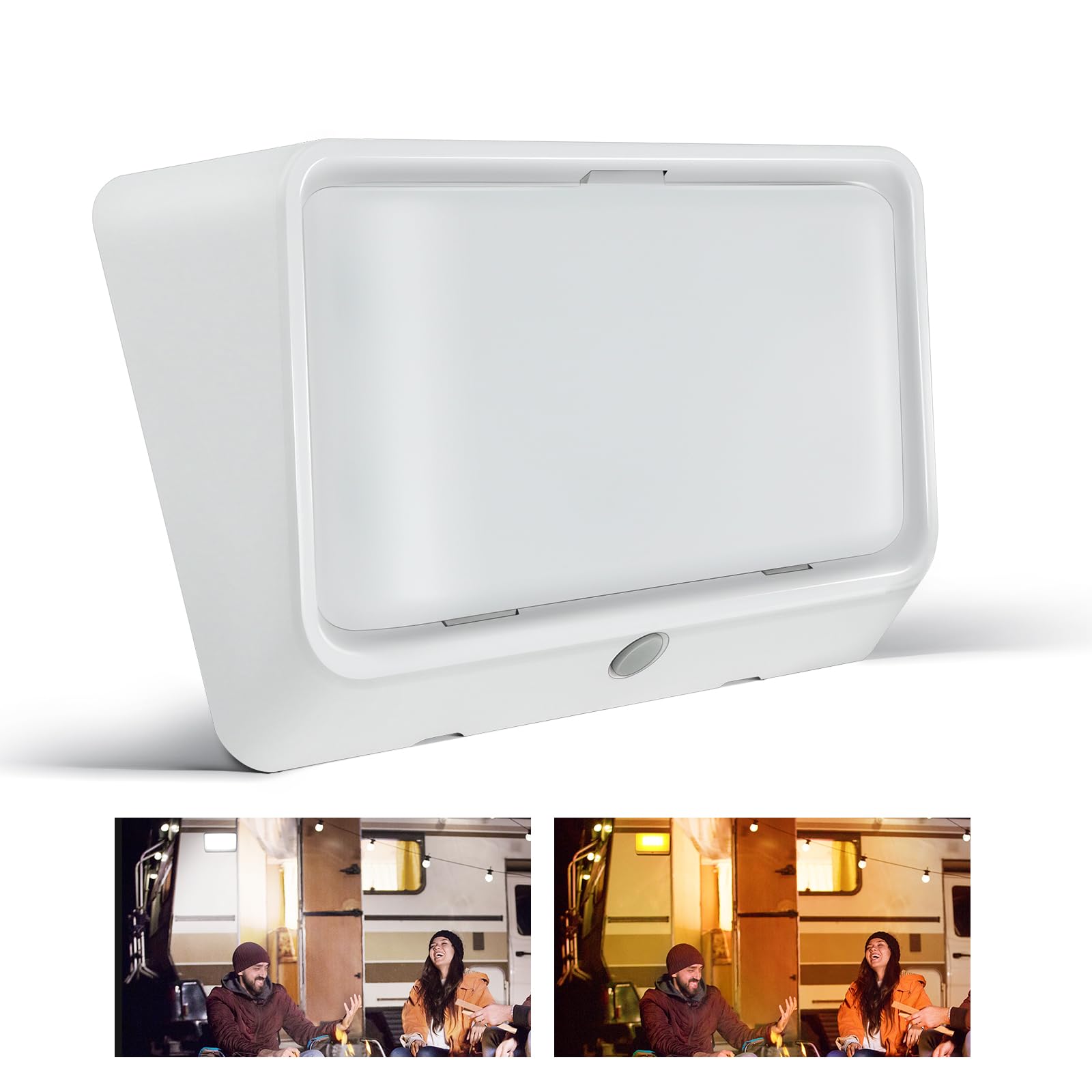Luce del Portico del Camper 12V LED Luce per Tenda con Interruttore per Roulotte Camion, 410LM 2CCT e Luce Notturna Rossa (1)