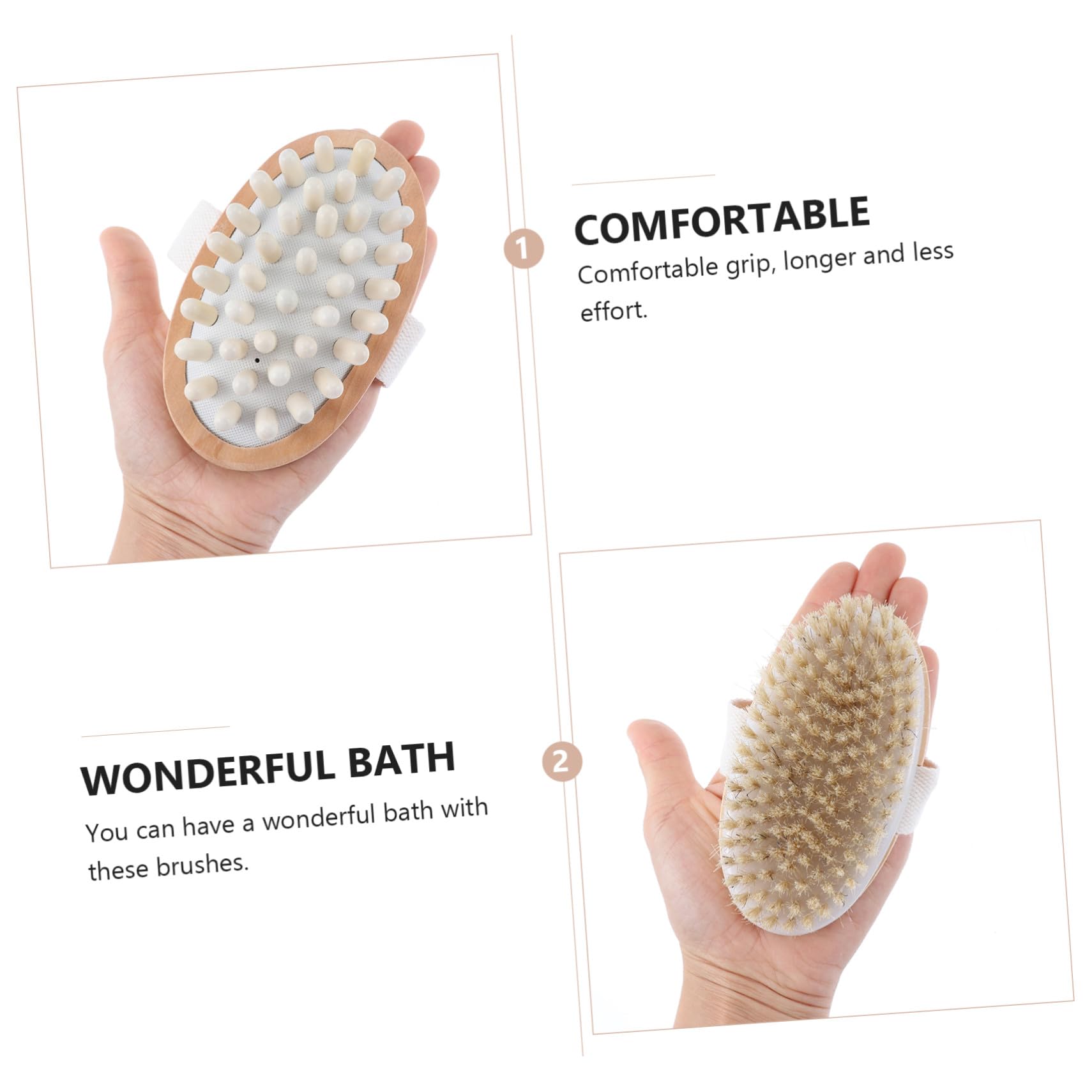 6 Stück Spa Badebürsten für Massage Peeling mit Holz und Nylonborsten Umfassende Hautpflege und Vollflächige Körperreinigung für Damen und Herren