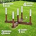 Portable Ring Toss Games for Kids and Adults, Rustic Outdoor Yard Game with Carry Bag, Family Backyard Throwing Games for All Weather, Premium Wooden Base, Easy Setup, Fun for Party, Beach, Camping