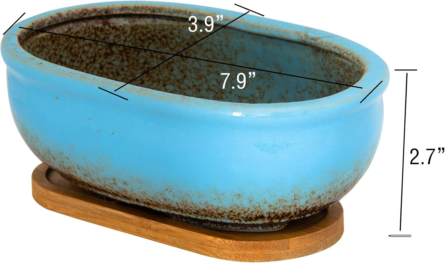 Succulent Pots, 7.9 Inch Large Succulent Planters with Drainage Tray image 2