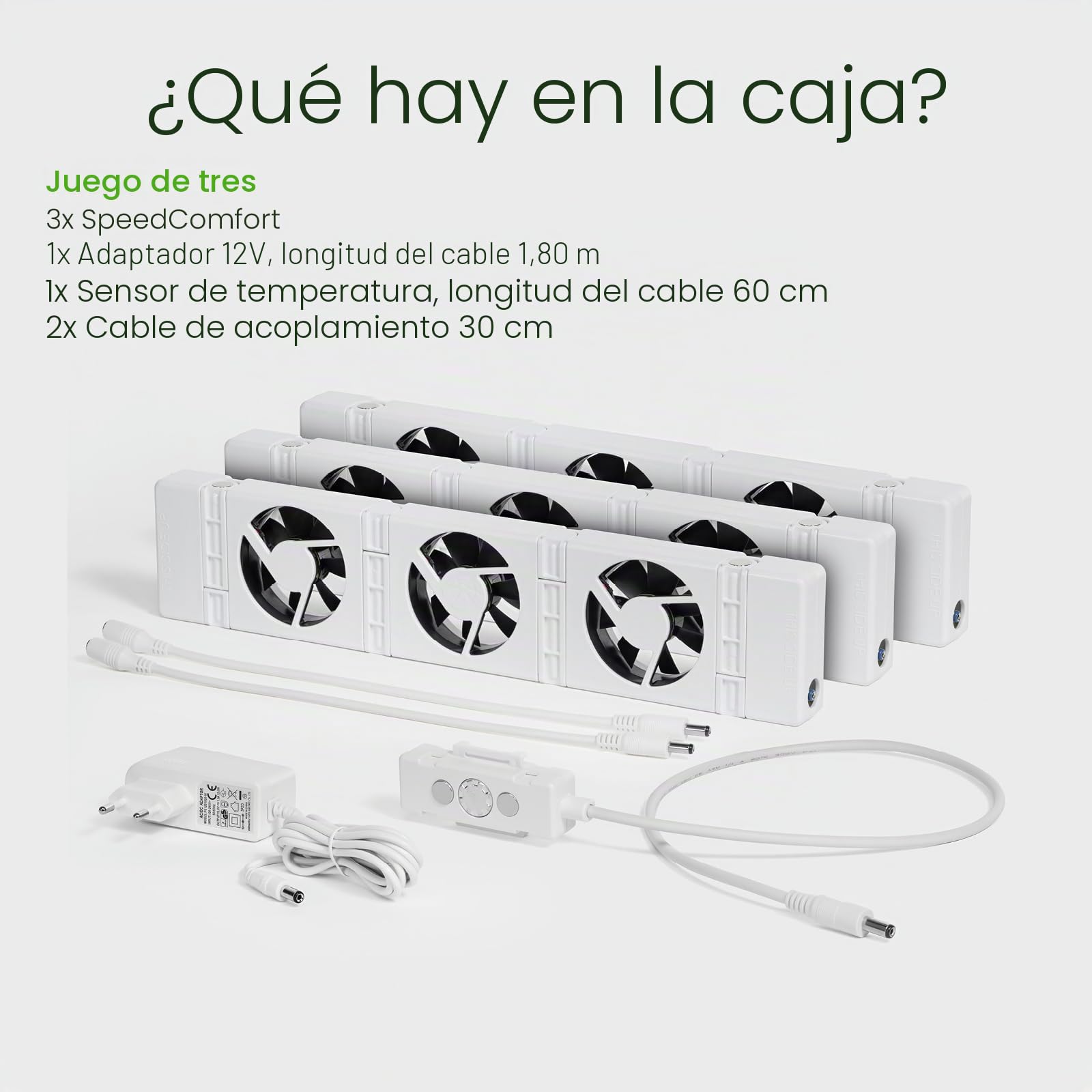 SpeedComfort Set de 3 Unidades: Ventilador de calefacción Inteligente para calefactores, Larga duración para calefactores y radiadores, para Ahorrar energía y costes de calefacción