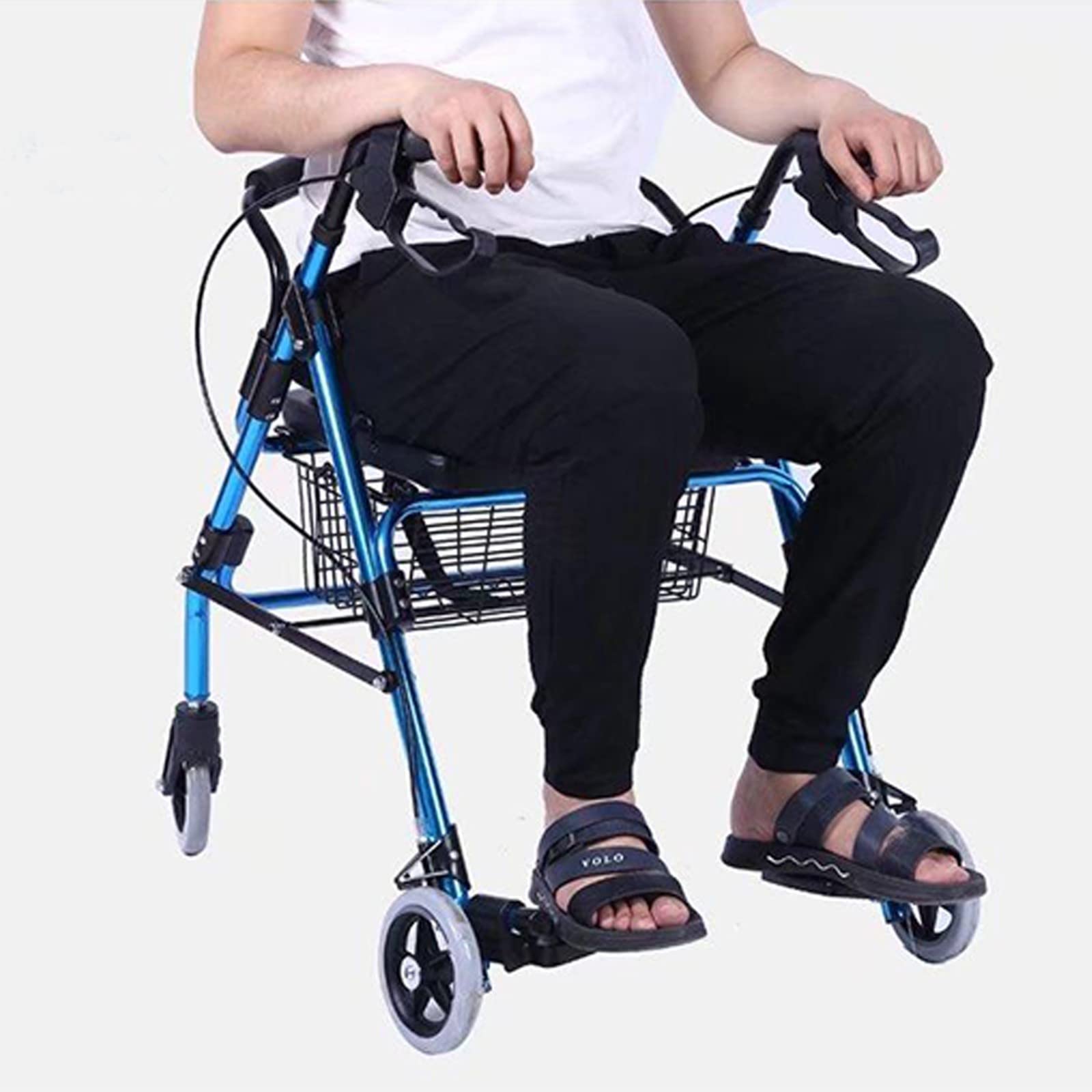 Amazon.co.jp: シート付き歩行器ウォーカー、休憩用フットレストと