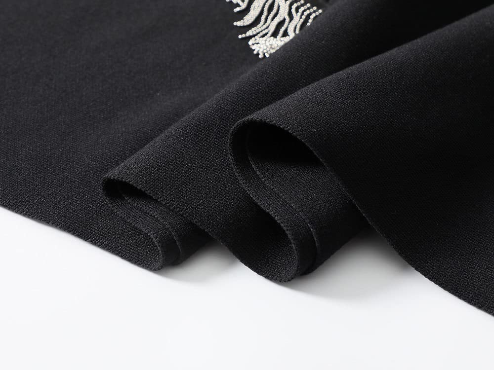 Röcke Damen,Damen-Midirock, Schwarz, Elastisch, Mit Hoher Taille, Gestrickter Quasten-Plisseerock, Hüftumwickelter A-Linien-Swing, Gerüscht, Herbst-Winter, Lange Röcke Für Mädchen, Damen