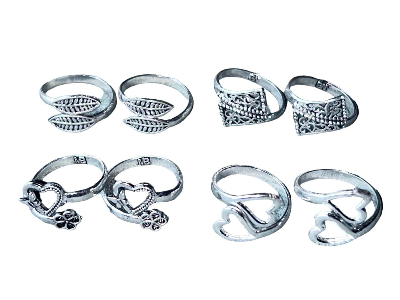 Women & Girls Metal Fancy Glossy finish Toe Ring Adjustable Bichiya/Leg Finger Ring_Combo_4 (A_C_P_110828_Silver)-image-49