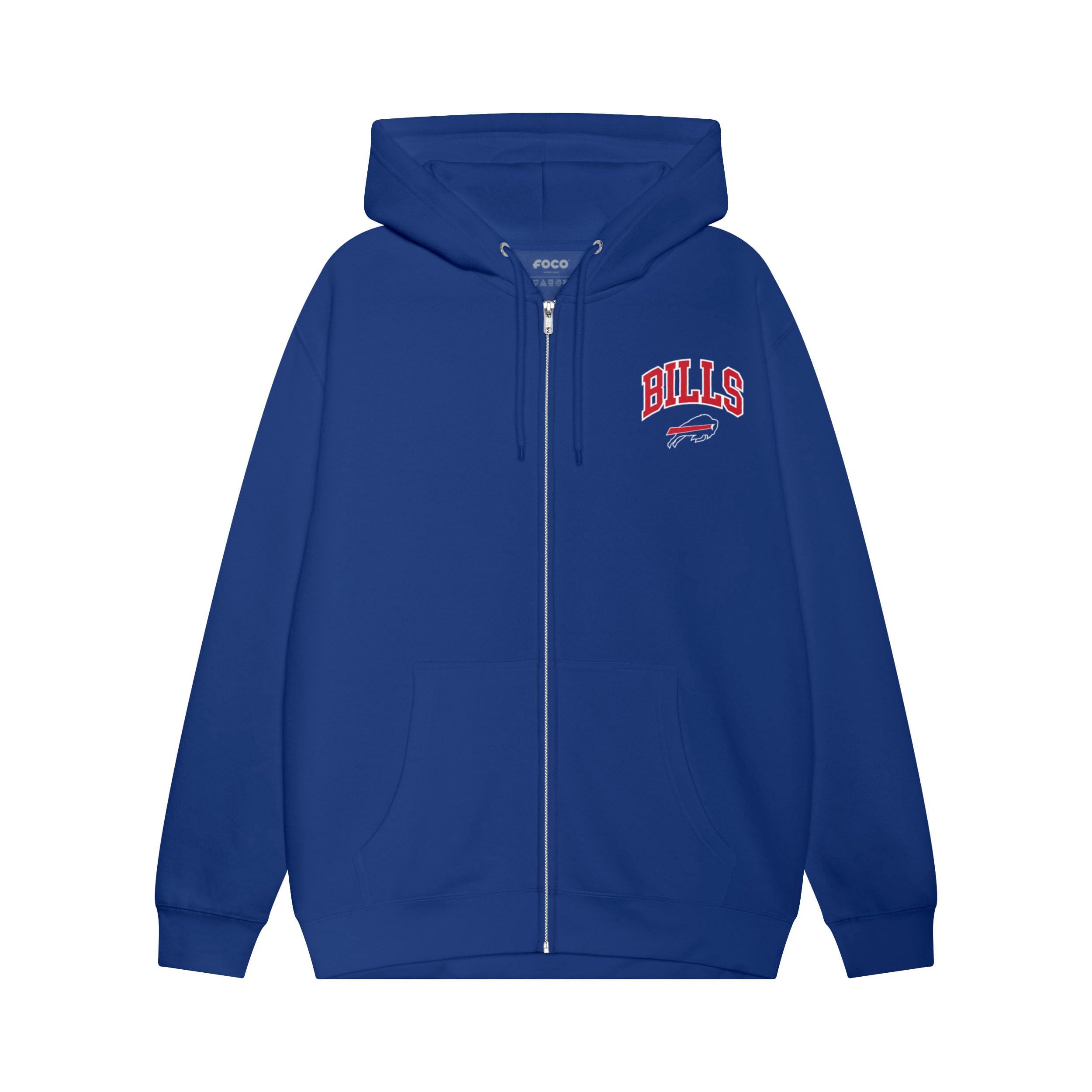 FOCO NFL Team Logo Arched Wordmark Zip Up Hoodie