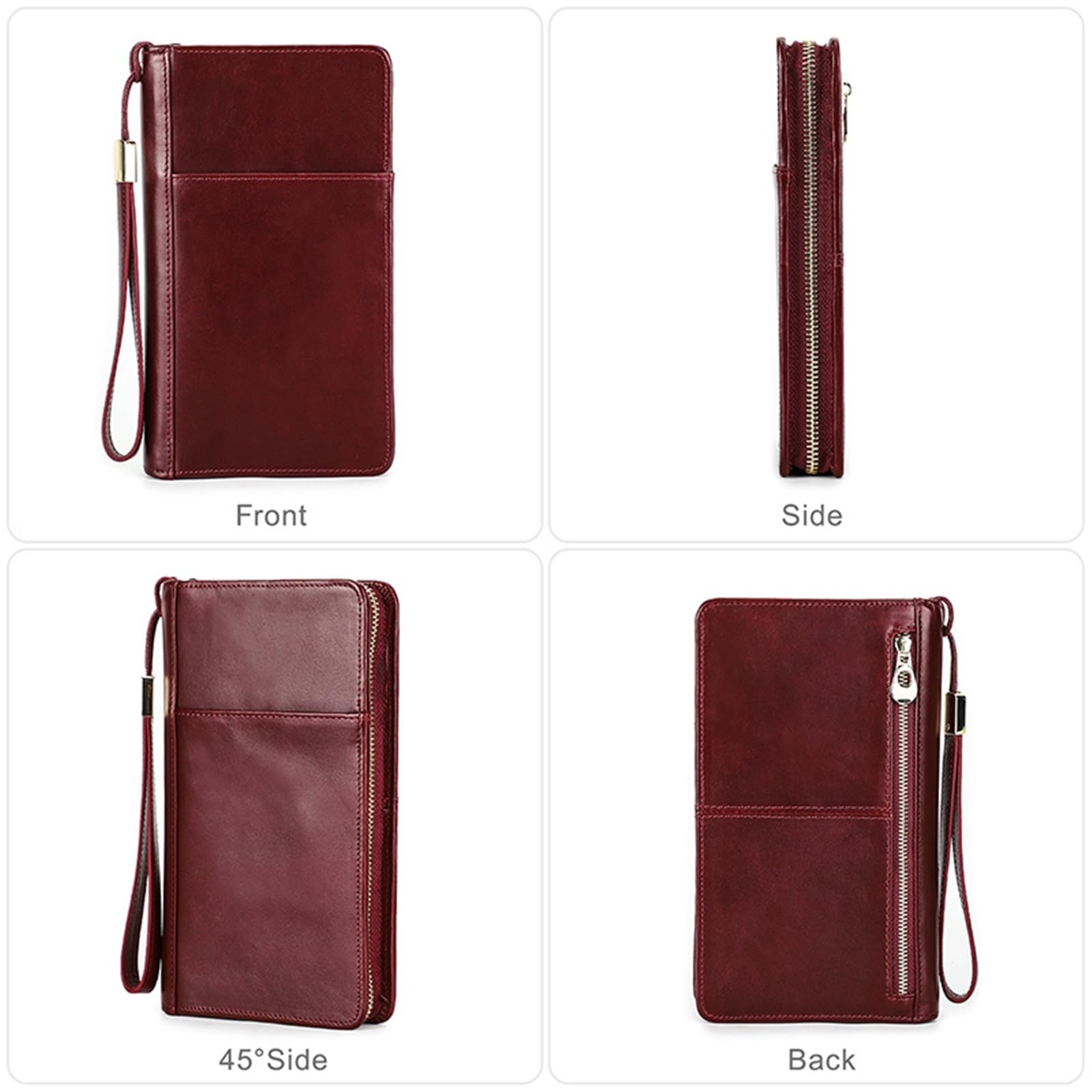 Funda de cuero for pasaporte familiar, bolso mano viaje, tarjetero, accesorios, estuche for documentos, funda for Para Documentos(Red)