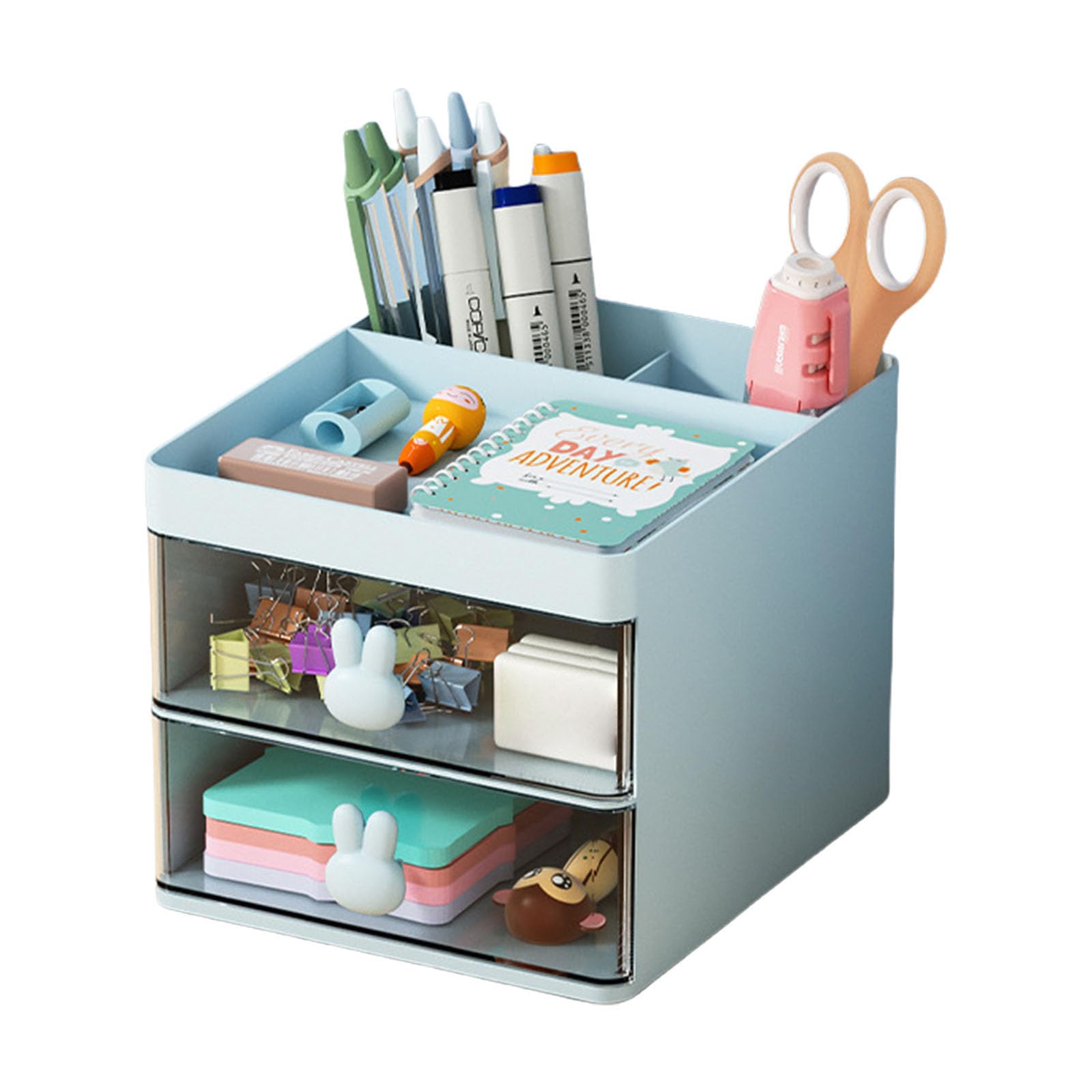 Lovely Rabbits - Organizadores de escritorio con cajones transparentes, accesorio para espacios de trabajo limpios y ordenados