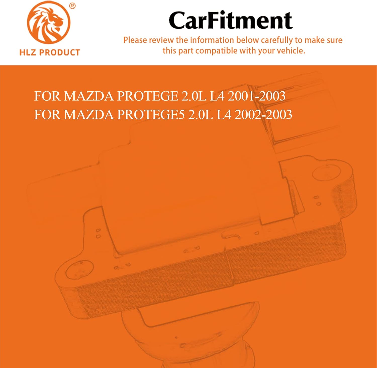 HIGH PERFORMANCE IGNITION COIL FFY1-18-100 FFY118100 UF-407 UF407 C1340 SET OF 2 COMPATIBLE WITH MAZDA PROTEGE PROTEGE5 2.0L L4