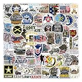 アメリカ陸軍ステッカー 50枚、ノートパソコン、ギター、バイク、自転車、スケートボード、荷物、携帯電話、子供の誕生日パーティーに適したビニール防水シール (軍事)