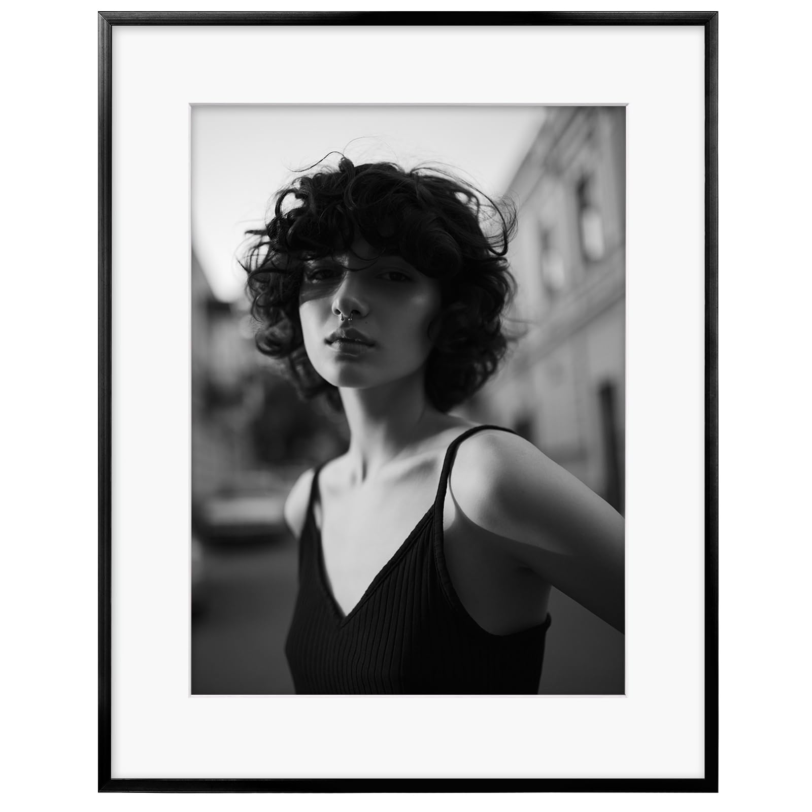 Egofine 16x20 Aluminum Picture Frame Display with Mat for 12x16 or 16x20 without Mat, Metal Poster Frame Covered by Plexiglass for Wall Mounting, 1 Pack, Black