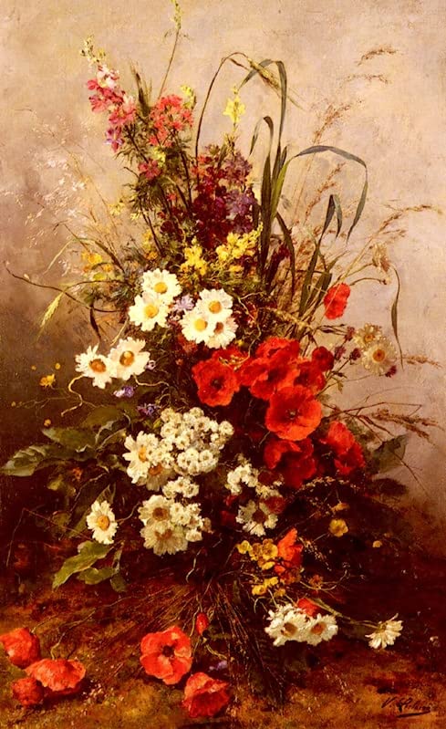 Toile murale abstraite fleurs sauvagesleclaire de 60x90cm pour decoration de salon