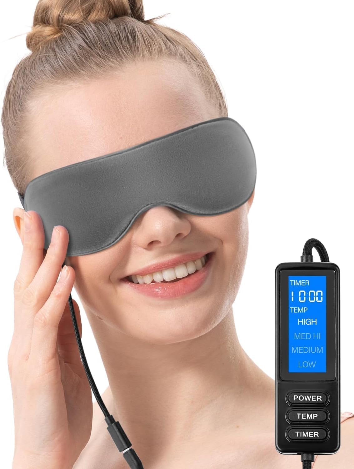 Aroma Season Moist Heated Eye Mask For Stye treatment, Blepharitis treatment, Warm Therapy to Unclog glands, Relieve Dry Eye Syndrome, Stye, MGD and Blepharitis (Gray) Gray
