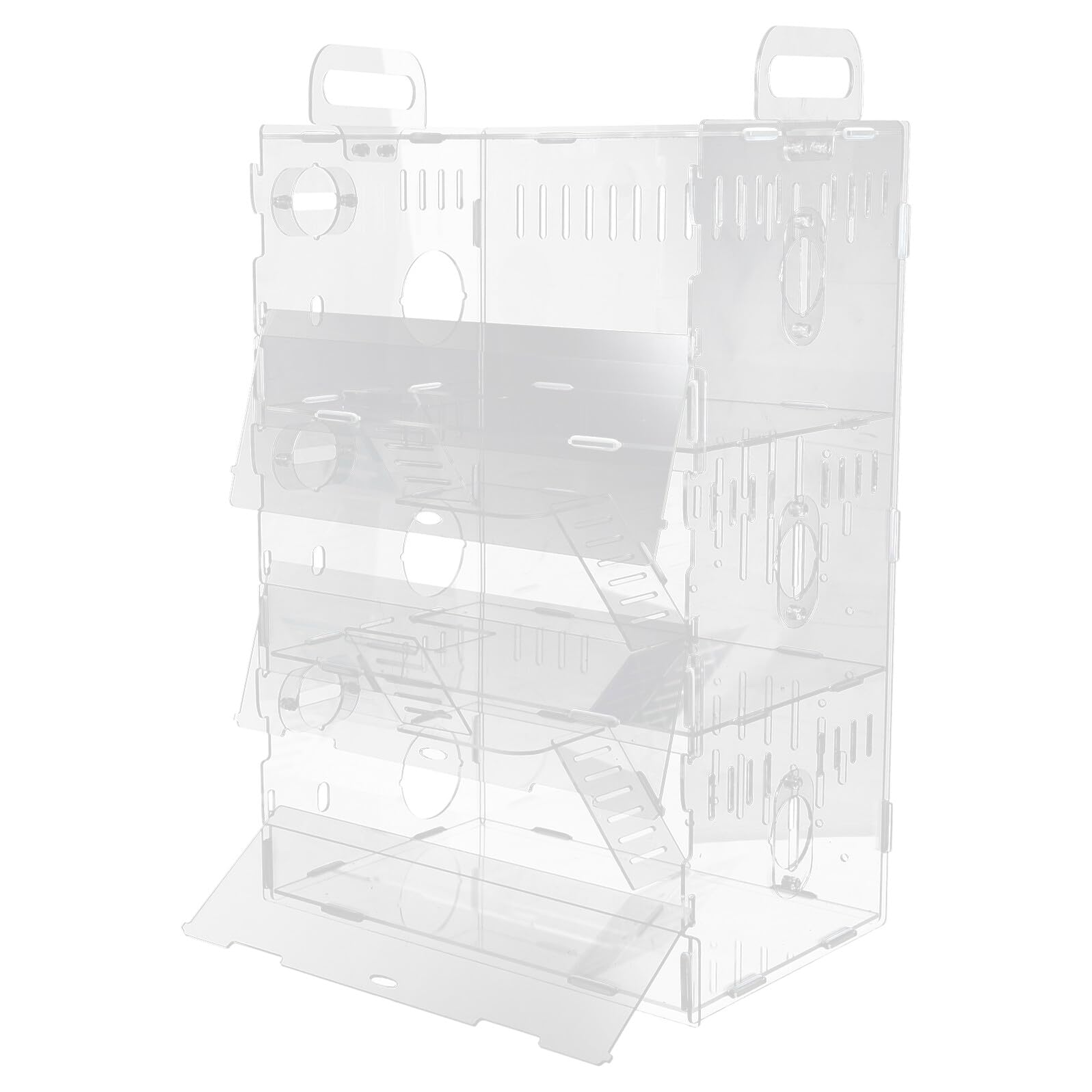 UPKOCH Jaula para Hámster Pequeña de Acrílico Transparente Jaula Tipo Villa de 3 Niveles 30×20×45 CM Casita para Mascotas Pequeñas como Hámster Erizos y Chinchillas