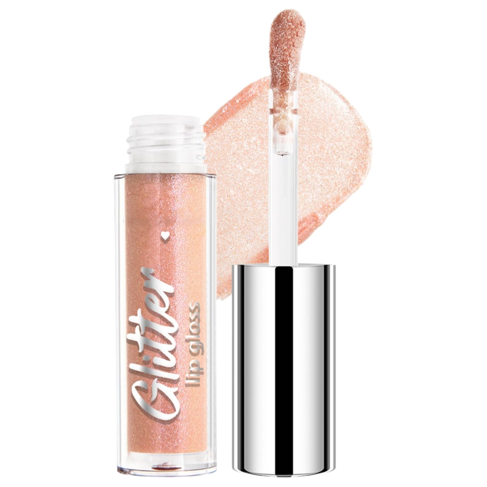 dPois High Shine Lip Gloss with Glitter - Long-Lasting Waterproof Non-Sticky Formula for Daily Makeup Type 01 One