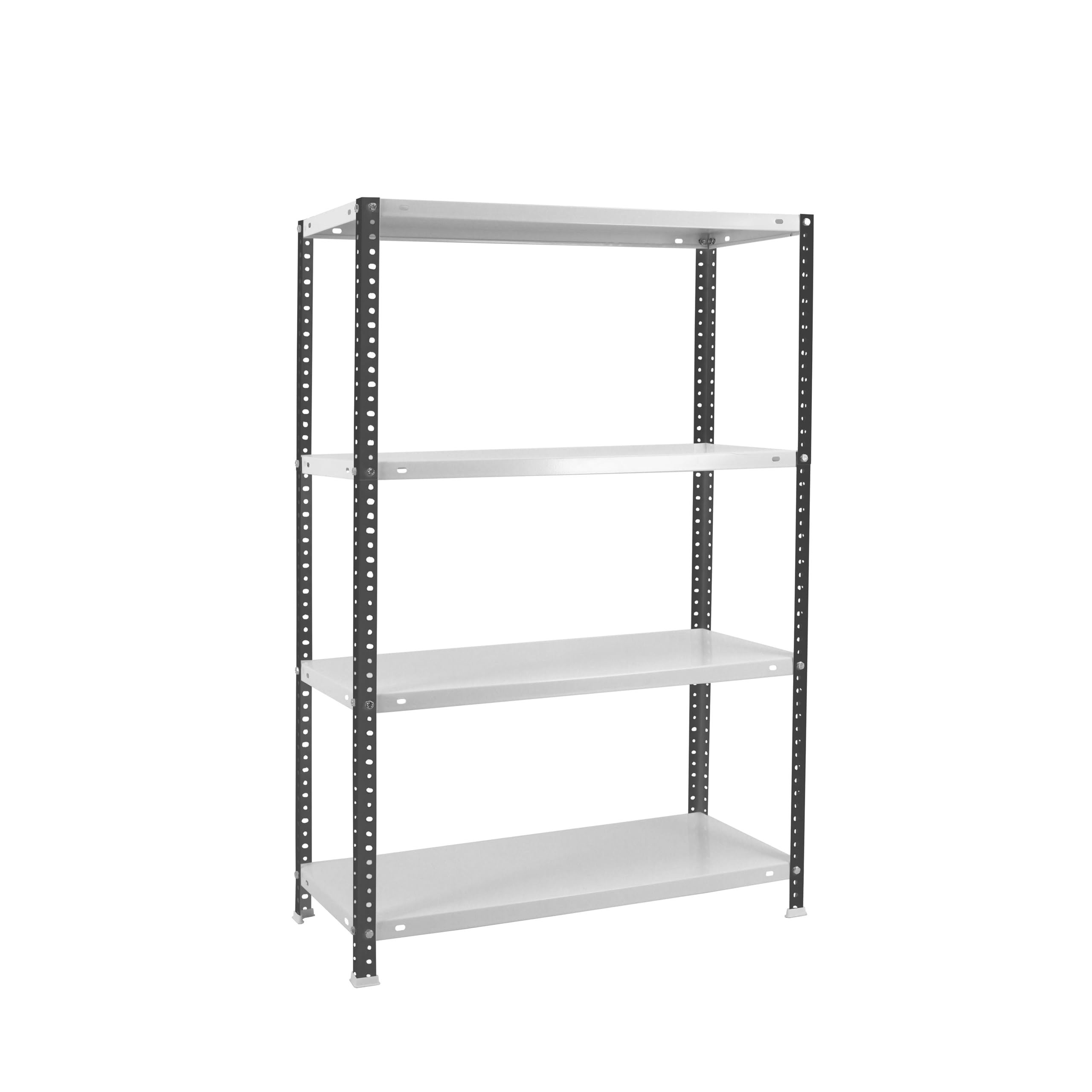 PROREGAL Schraubregal Panda MID | HxBxT 150x90x40cm | Fachlast 100kg | Anthrazit-Weiß | Regal Standregal Werkstattregal Lagerregal Kellerregal