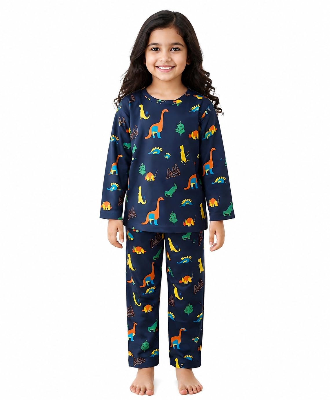 anthrilo Pure Cotton Printed Pyjama Set for Girls | Sleepwear | Night Suit, Night Wear | Long Sleeves T-Shirt & Pyjama | Regular Wear | 0-14 Years-picture-23