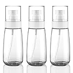 Cosywell Fine Mist Spray Bottle TSA Approved 3.4oz 100ml 3 Pack Empty Cosmetic Refillable Travel Containers Plastic Spray Bottle for Perfume Essential Oils Toners Rose Water Cosmetics (3Clear)