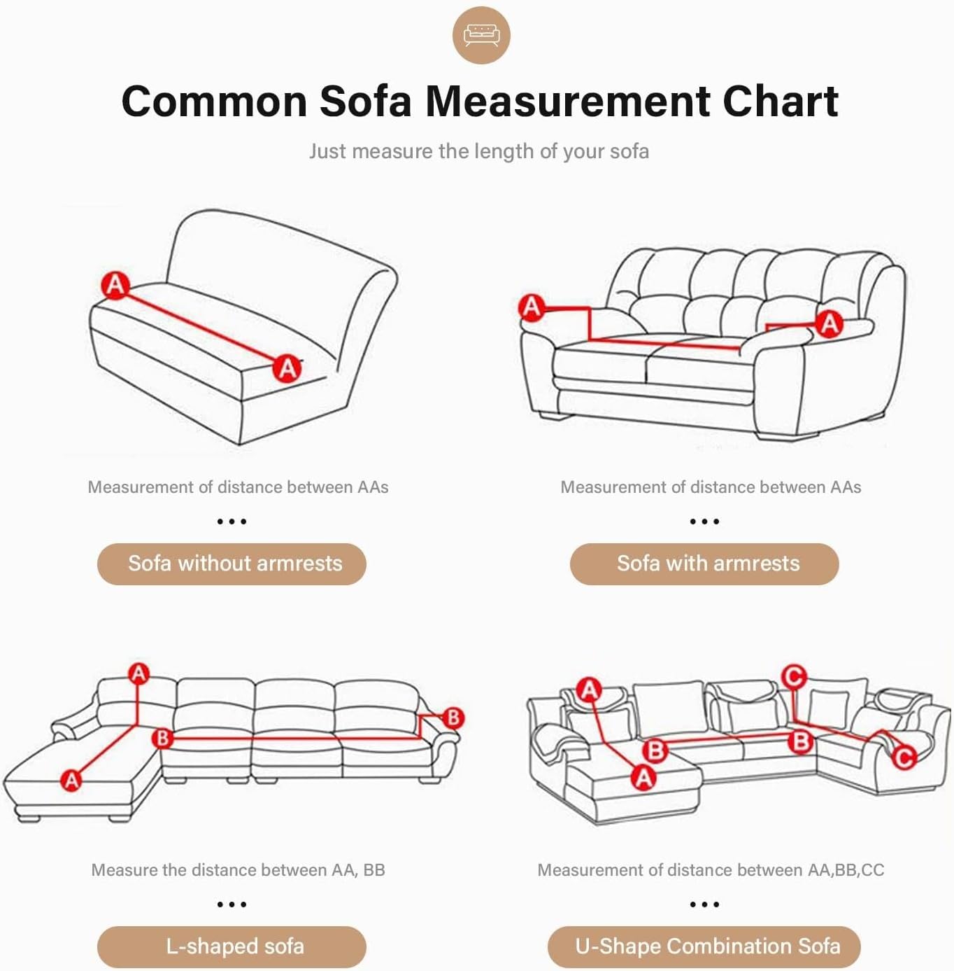 Upgraded Couch Covers - Jacquard Plush Sofa Cover Wear-Resistant Universal Stretch Sofa Slipcover Washable Anti-Scratch Couch Cushion Cover for All Seasons Pet Friendly Furniture Protector(F,Footstool
