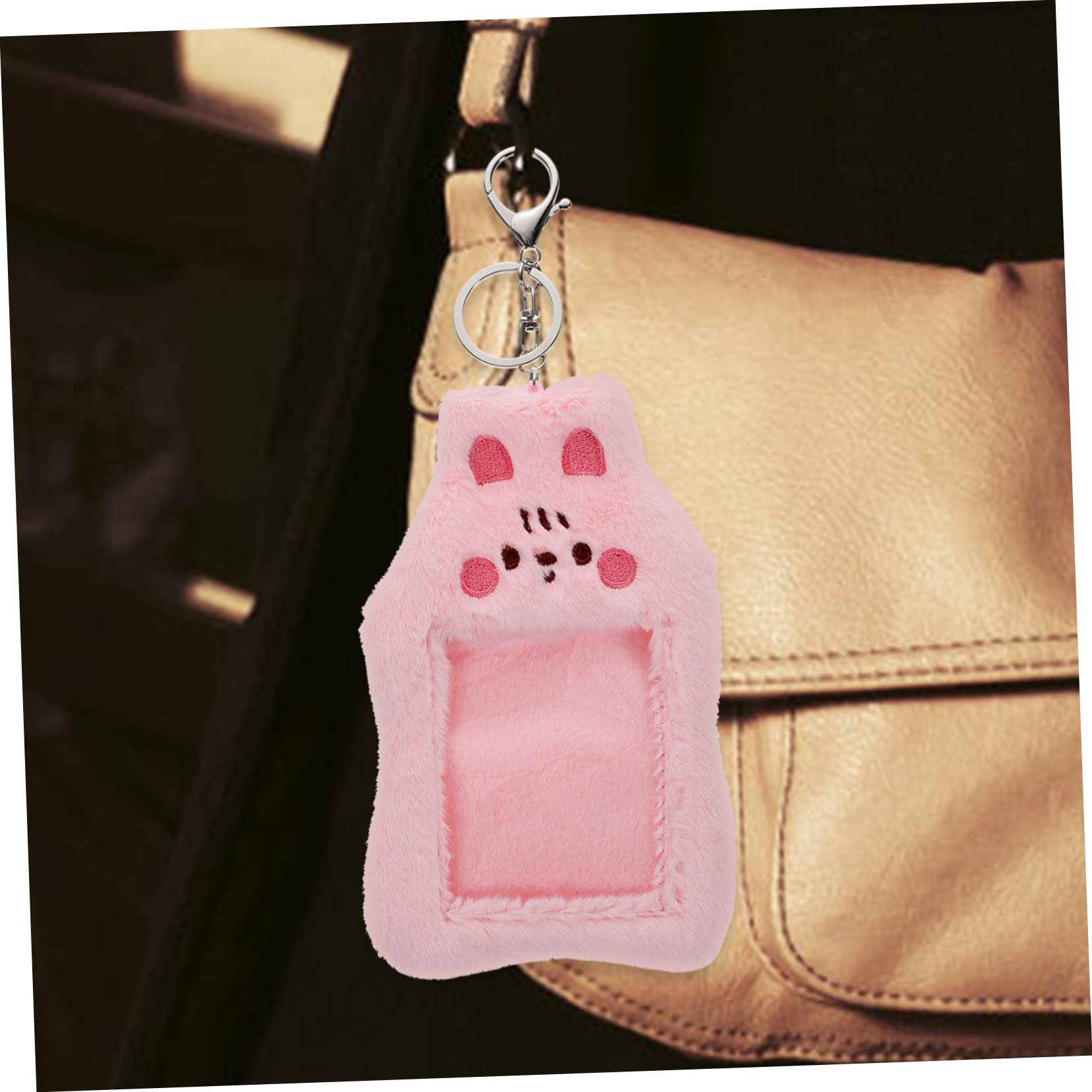 Toyvian 4pezzi Custodia Card Sleeve Peluche Con Design Di Gatto Cartoon Portachiavi Inclusi Protezione Per Id e Carte Di Credito Accessorio Multifunzionale Per Studenti e Lavoratori