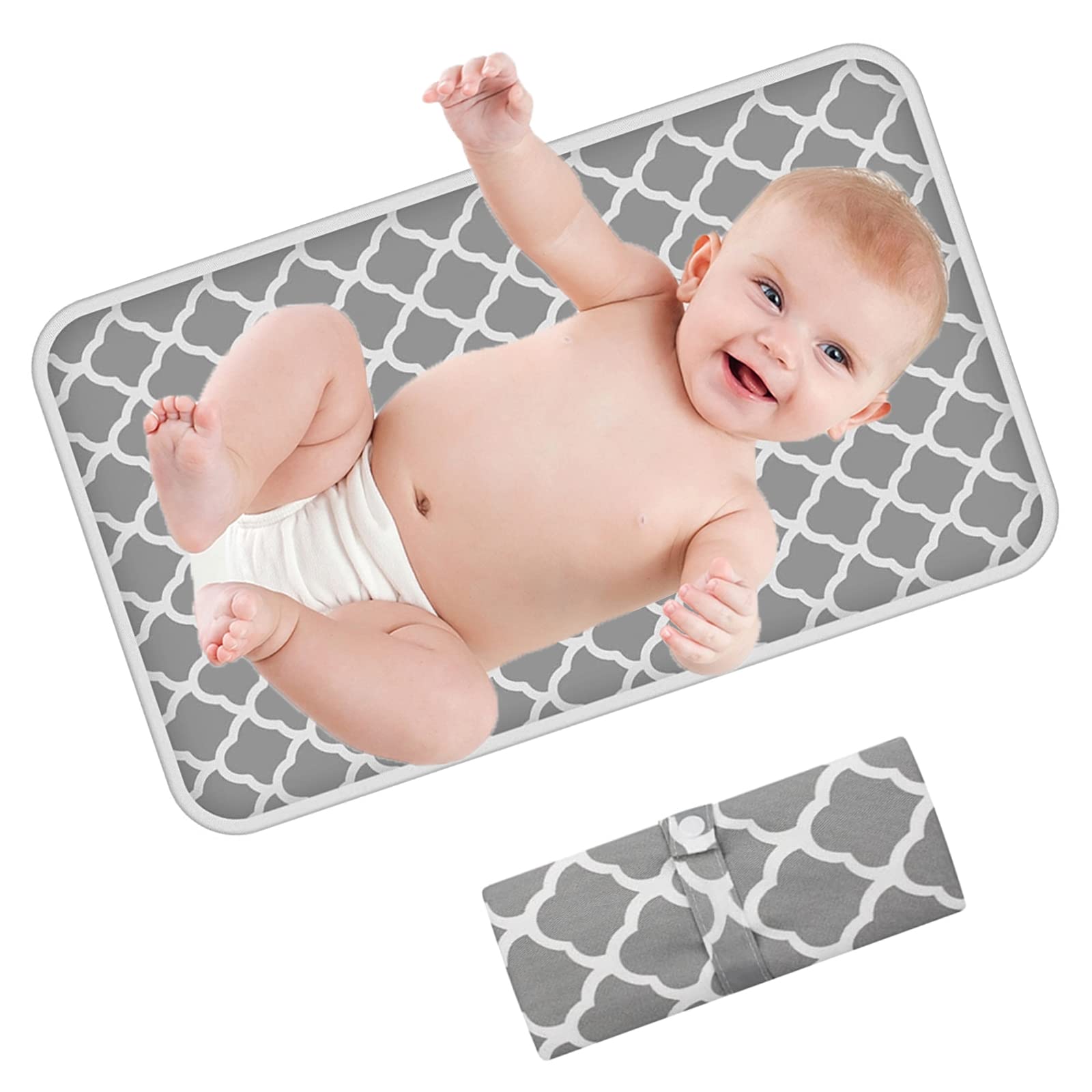 Portable Changing Mat Baby Foldable Travel Changing Mat Waterproof Infant Urinal Pad 60cm x 35cm for Travel Home Outside