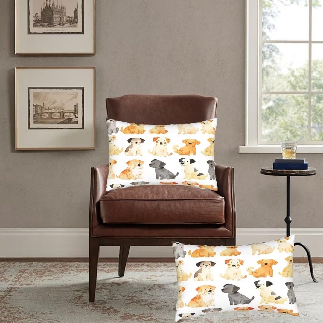 Kissenbezug 70 x 90 cm Niedlich Kissen, Sofakissen Superweicher Kopfkissenbezug Dekorative Kissenbezüge (2er Set) Kissenhülle mit ReißVerschluss Deko Kissen für Couch Wohnzimmer Schlafzimmer Hund J480