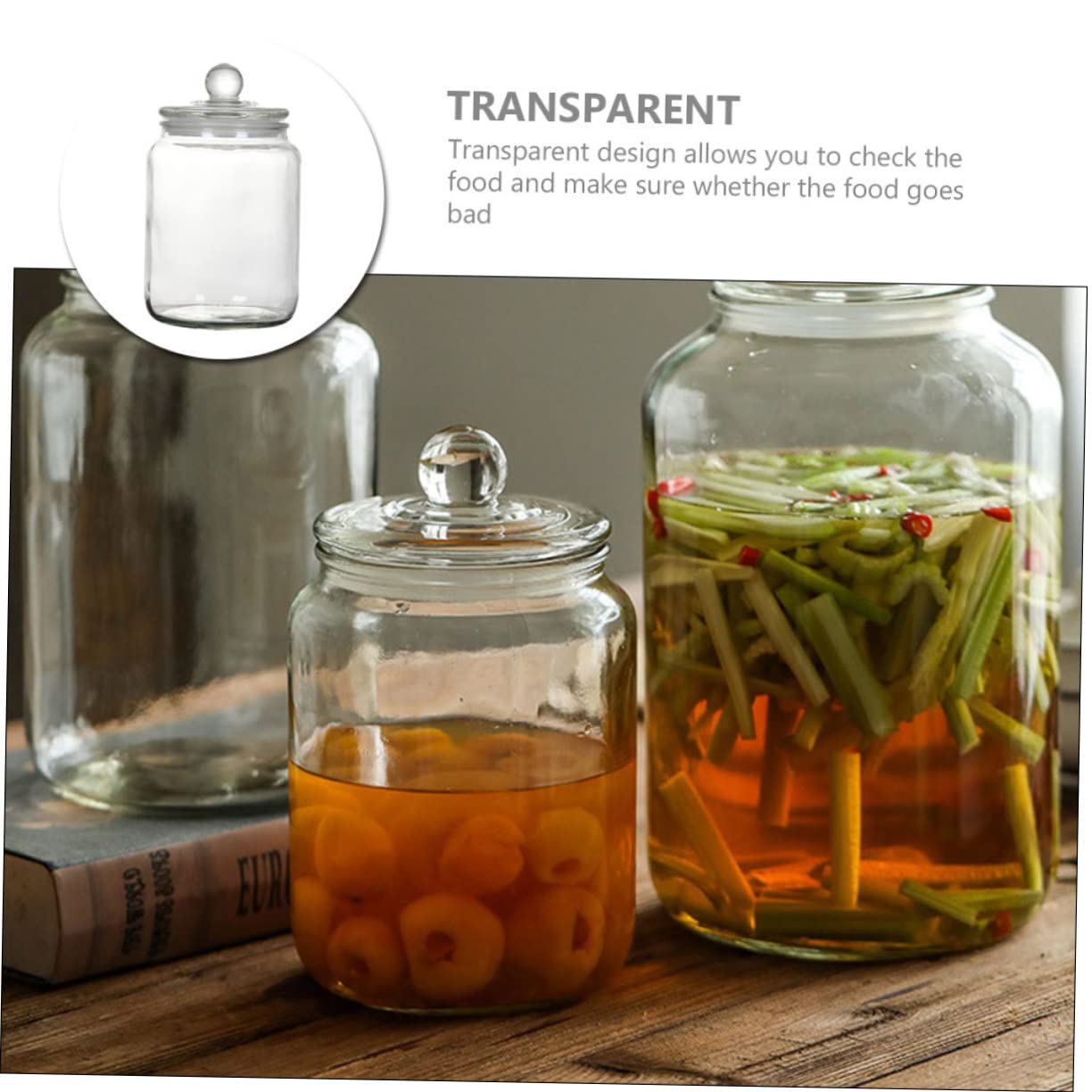 Tarro de Té Hermético de Vidrio 2l Silicona para Cocina | Transparente, Cierre de Sellado, Fácil de Limpiar, Recipiente de Almacenamiento para Alimentos y Café