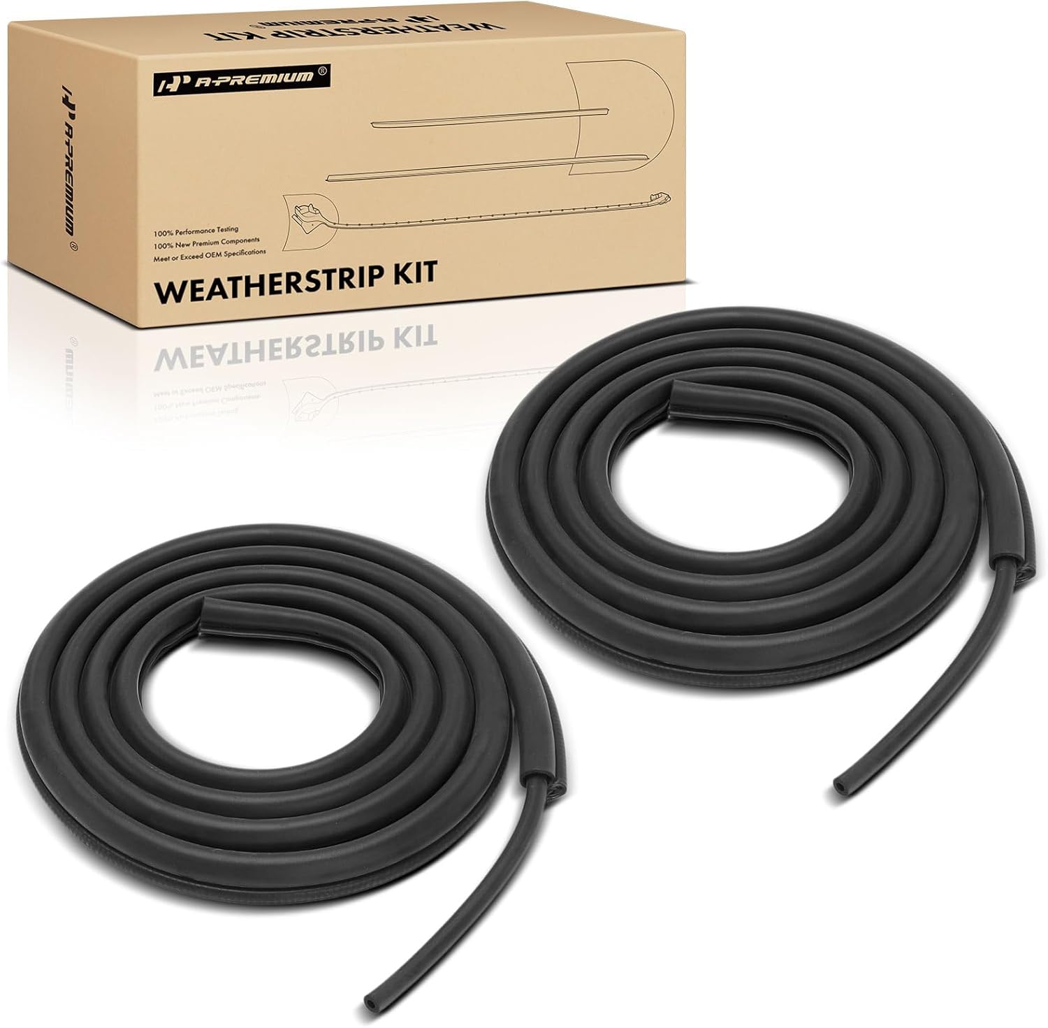 A-Premium 2PCS Front or Rear Car Door Weather Stripping Seal Strips Compatible with Ford F-100 F100 1980-1983, F-150 F-250 1980-1998, F-350 1980-1997, F-Super Duty 1988-1997, Bronco 1980-1996