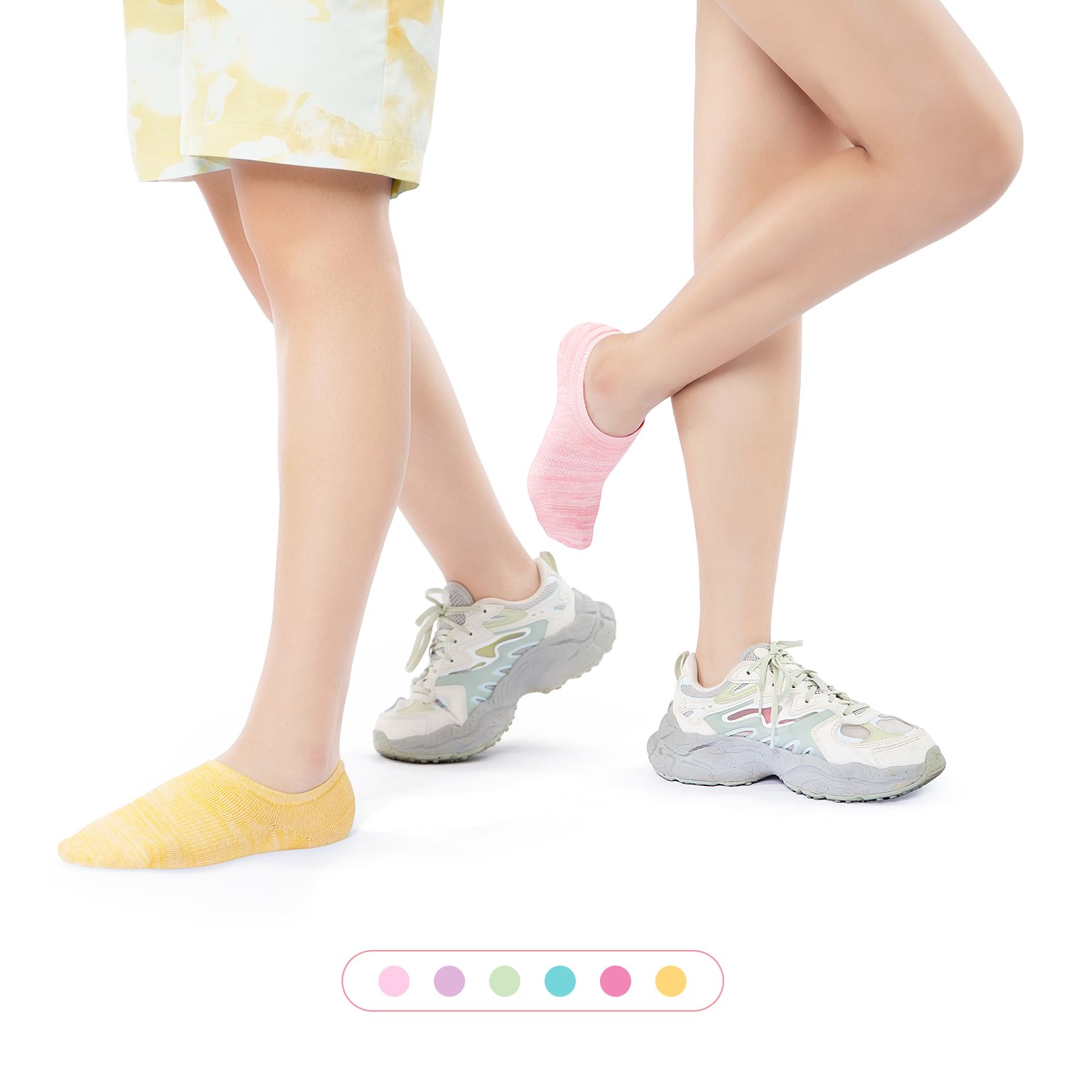 IDEGG No Show Socks Women & Men Low Cut Ankle Short Anti-slid Athletic Running Casual Invisible Liner Socks: Large F_6 Pairs(6 Colors)