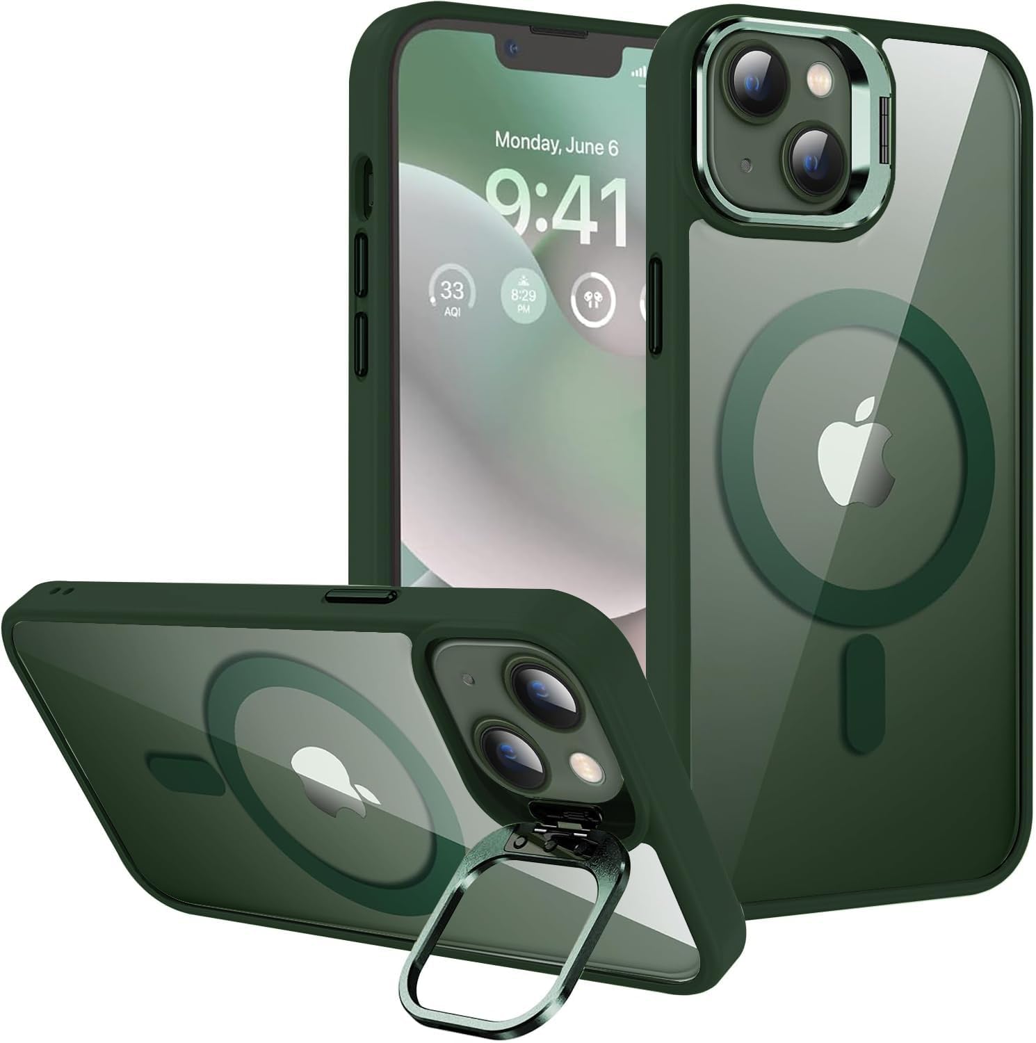 VONZEE iPhone 15 Plus Clear Case with Camera Stand -17