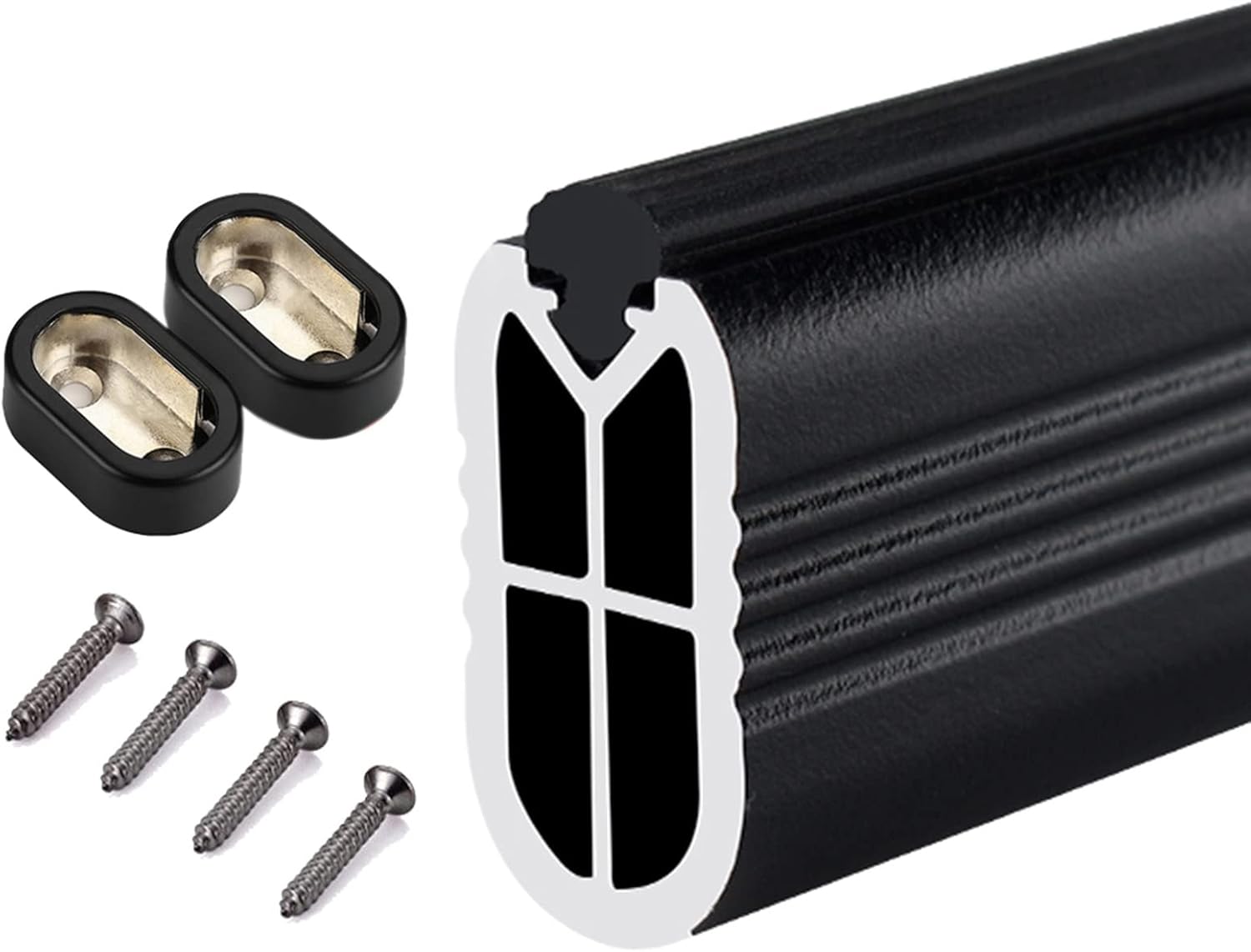 ZAQYCM Brass Black Silver Closet Pole for Hanging Clothes Small Space, Heavy Duty Anti-Slip Silent Closet Rod with Socket Set, Easy to Cut and Install, Aluminum (Color : #2, Size : 60cm/23.6 in)